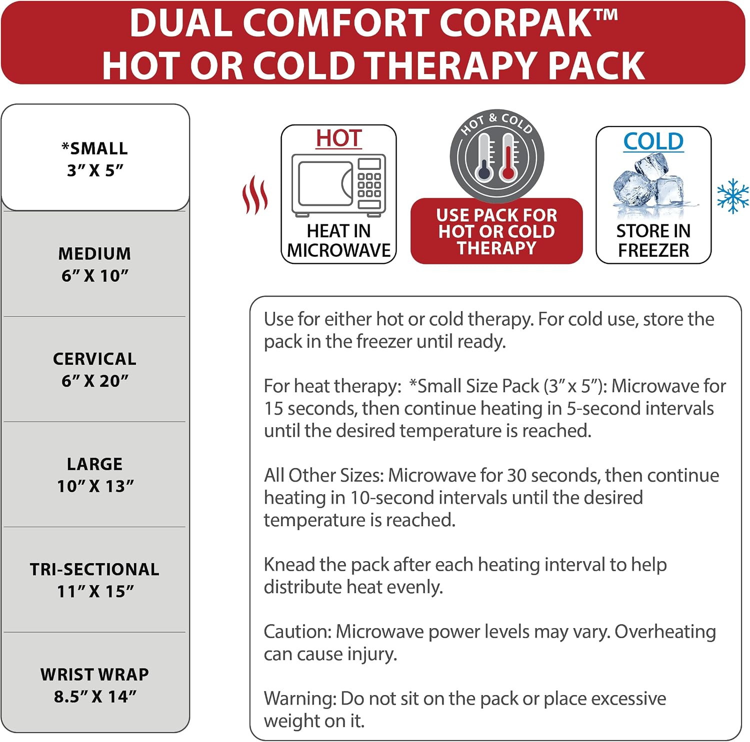Reusable Hot & Cold Therapy Pack for Pain Relief and Injuries, Large | Provides versatile hot or cold therapy to help relieve muscle aches, joint pain, swelling, and stiffness.