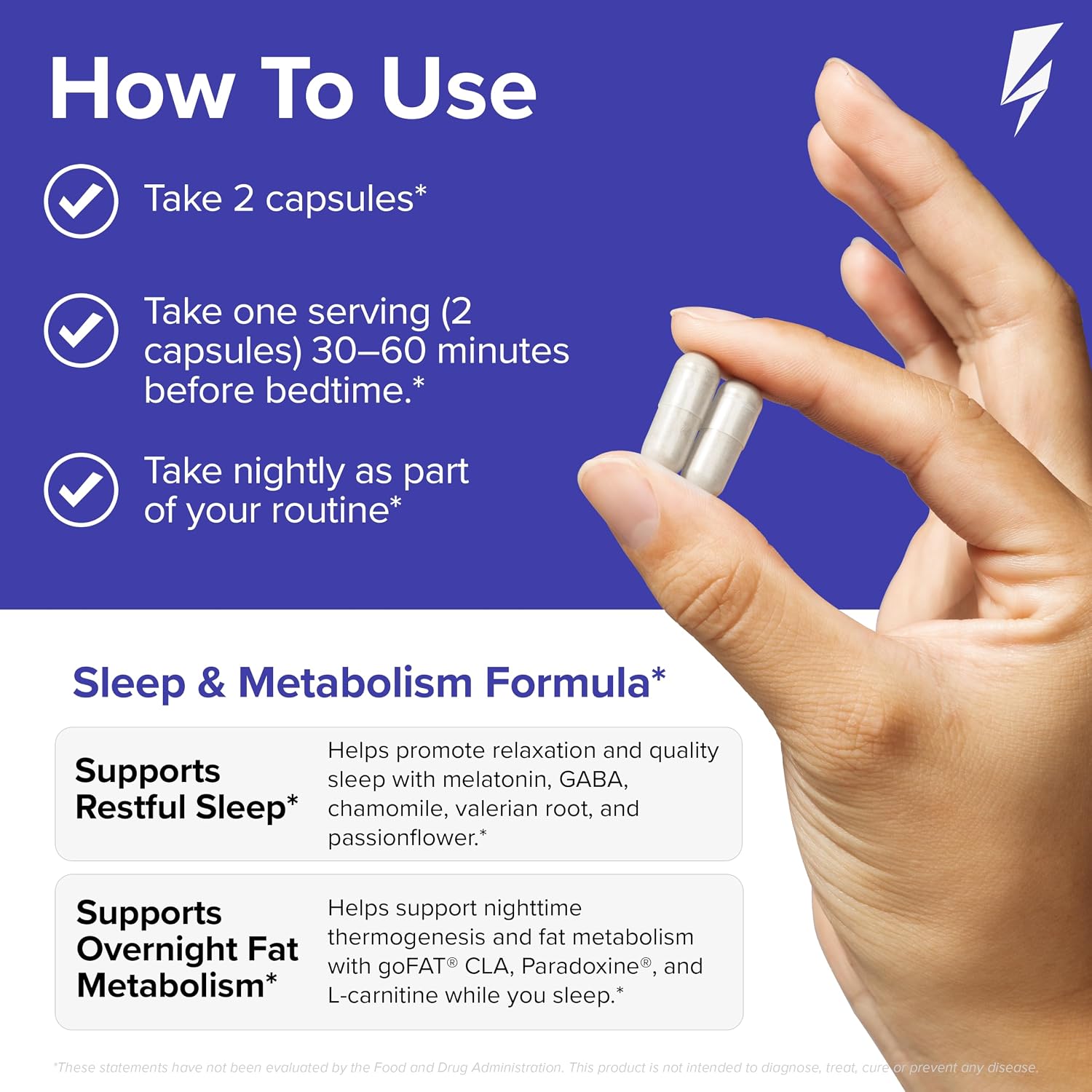 Night Shred Night Time Fat Burner & Natural Sleep Support, 30 Servings