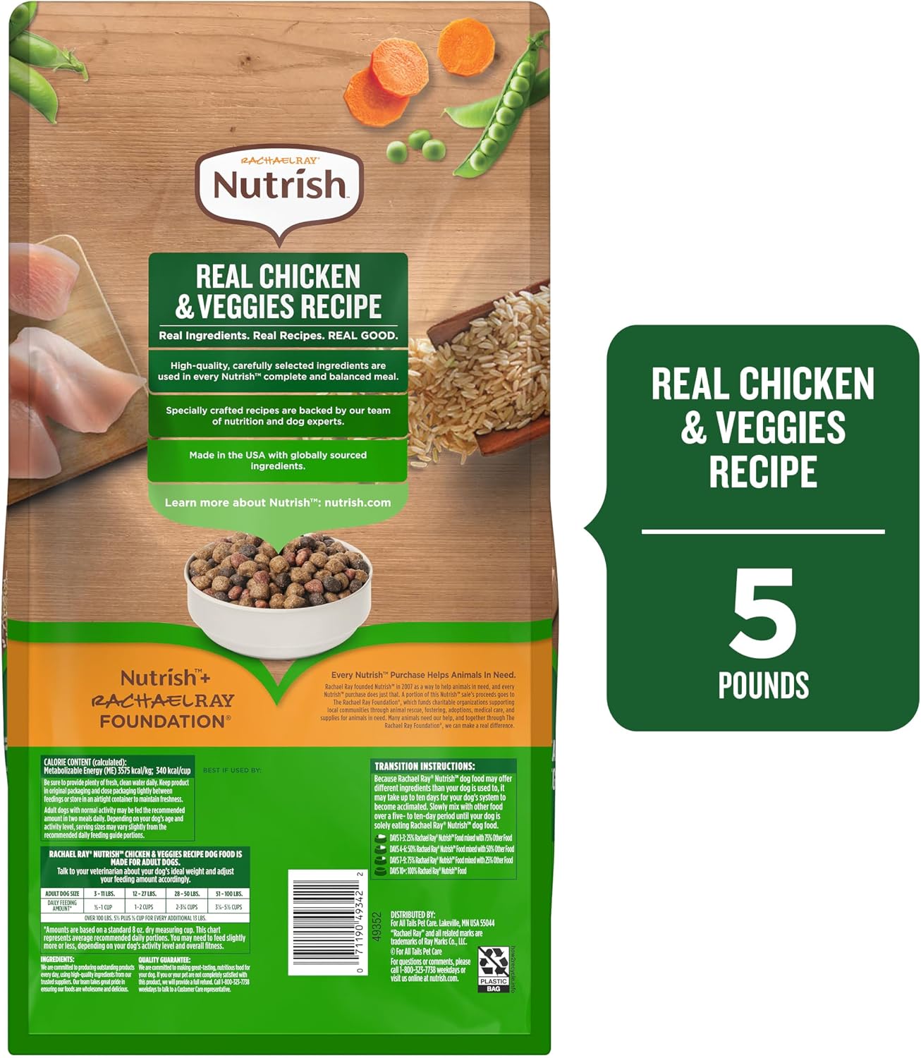 Nutrish Dry Dog Food, Real Chicken & Veggies, 28 lb. Bag (Rachael Ray)