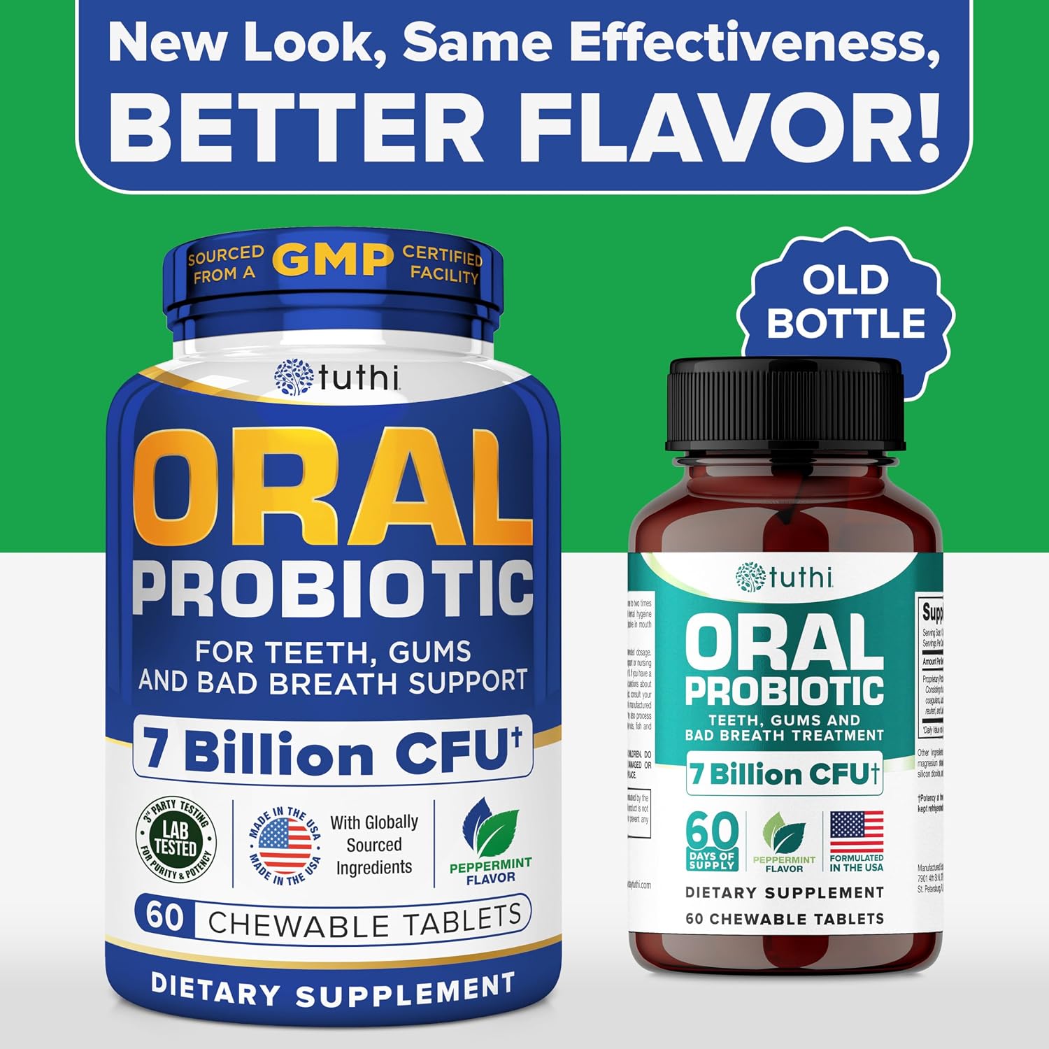 Tuthi Oral Probiotics for Mouth Bad Breath Treatment for Adults - Dental Probiotics for Teeth and Gums - Oral Health Probiotics - 60 Lozenges
