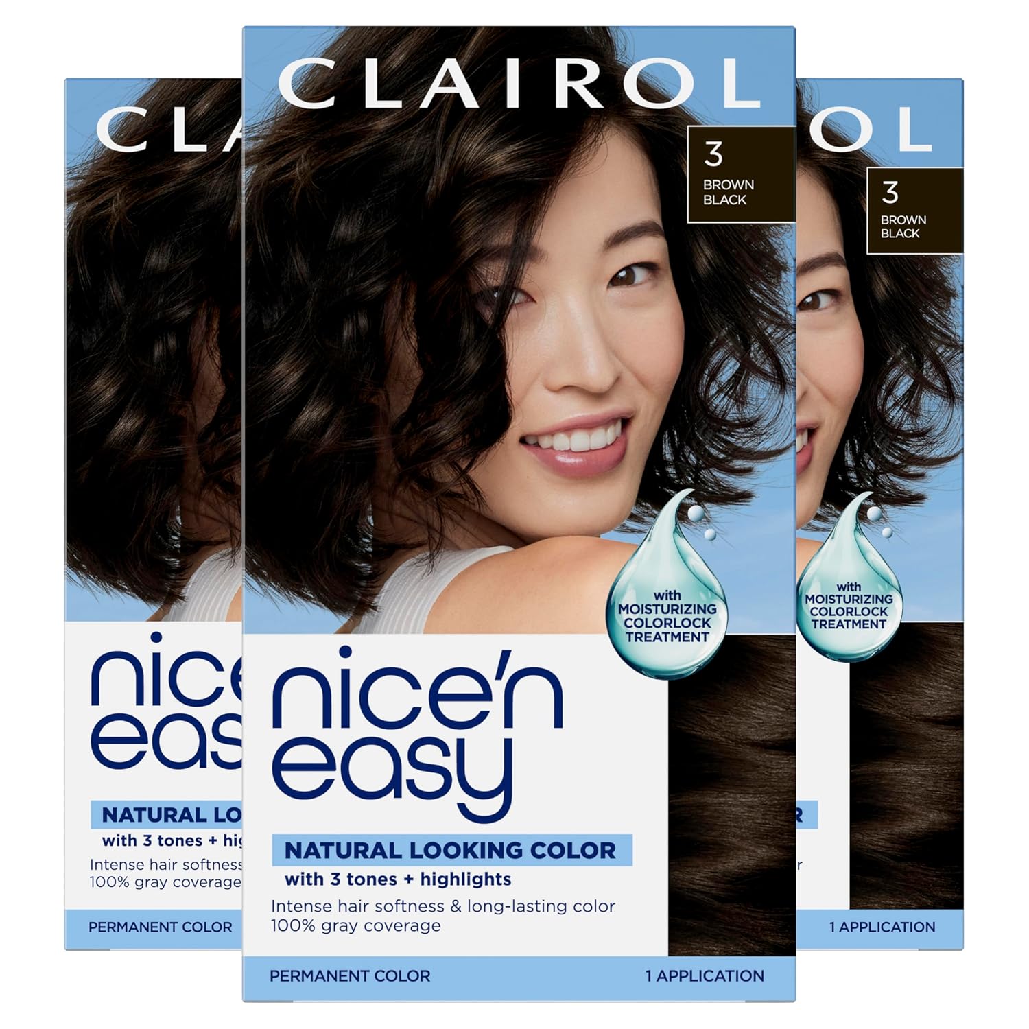 Clairol Nice'n Easy Permanent Hair Dye, 6A Light Ash Brown | Pack of 3
