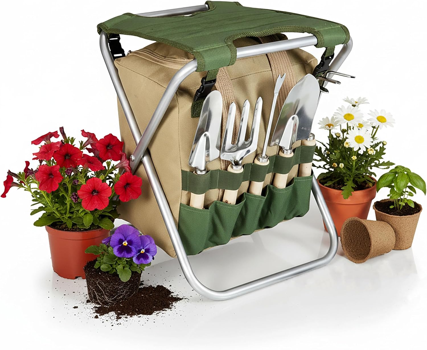 PICNIC TIME Garden Kneeler and Seat, Folding Gardening Bench