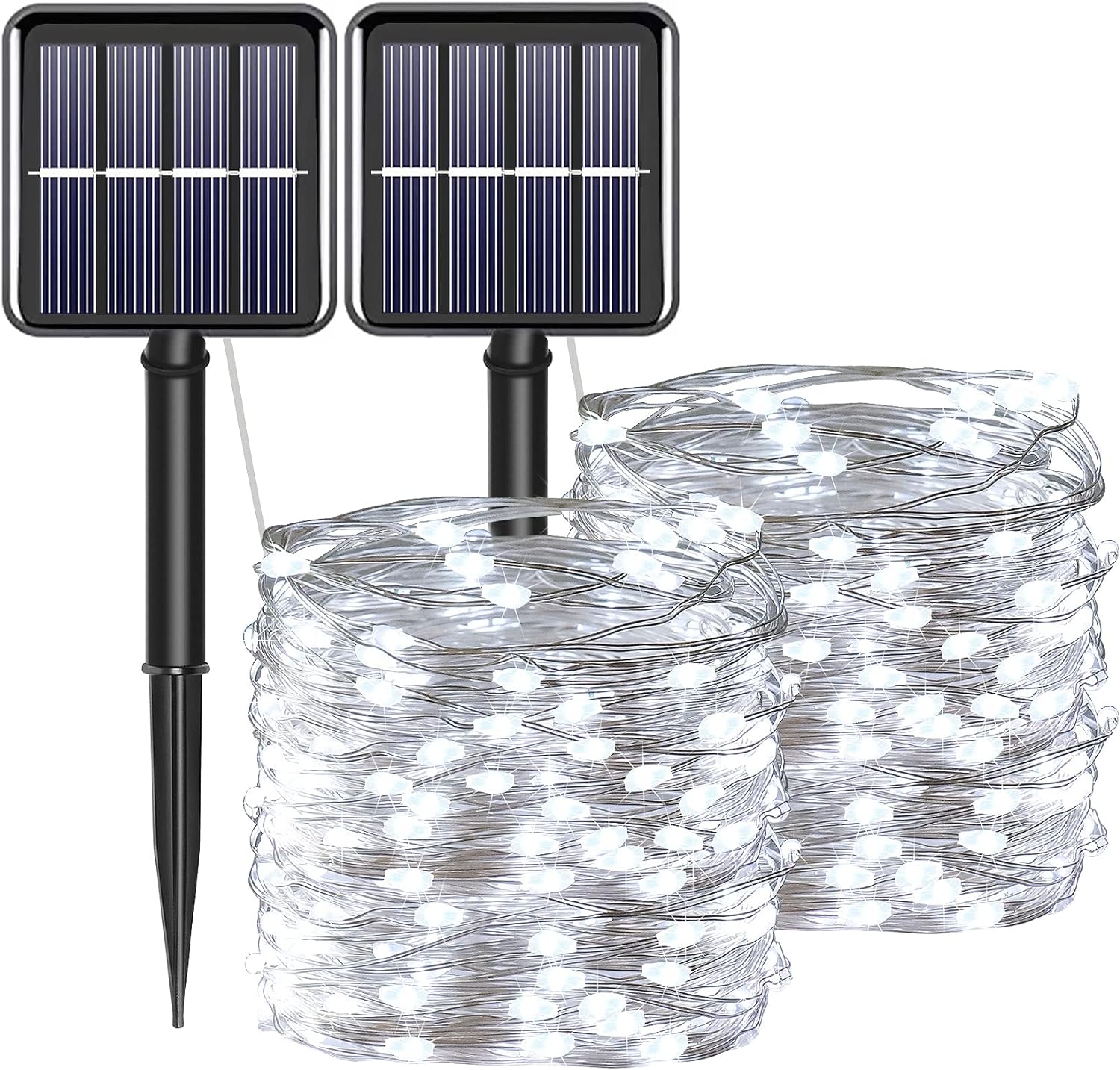 Solar Fairy String Lights, Cool White, 100Led, Outdoor Waterproof