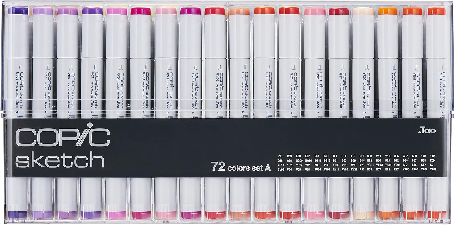 Copic Sketch, Ultra-blendable Alcohol Markers, 72pc Set B