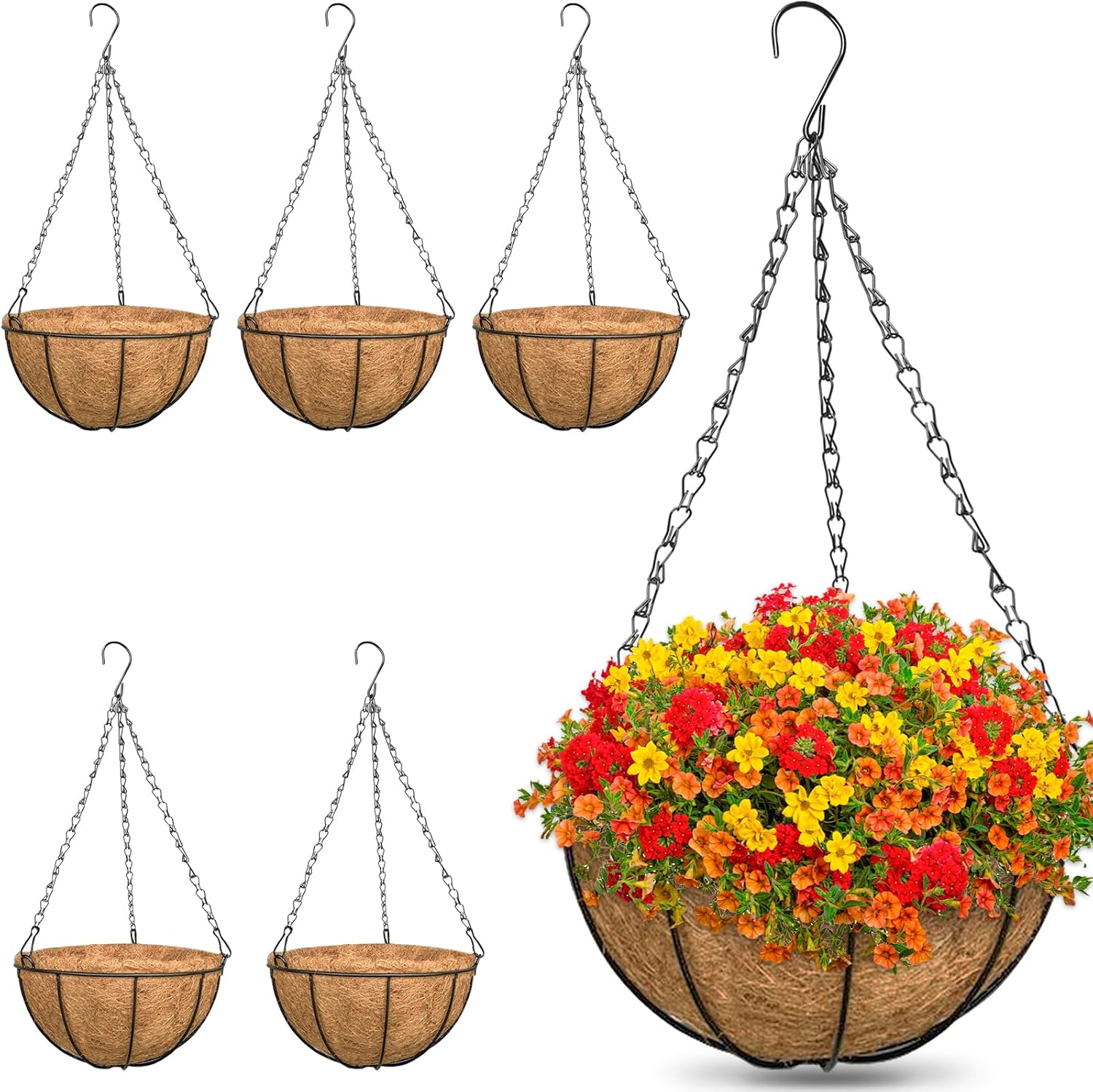 ZeeDix 3 Pack 10 Inch Metal Hanging Baskets