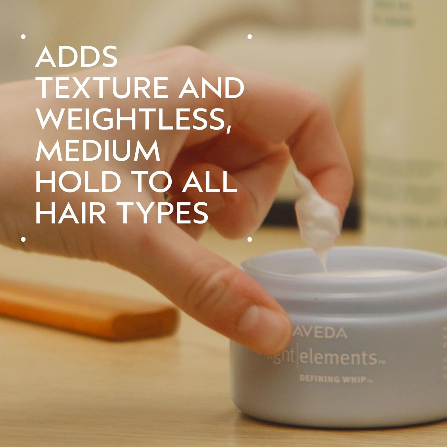 Aveda Light Elements Defining Whip | Hair Styling Wax | Lightweight | Adds Texture & Medium Hold, 4.2 Ounce