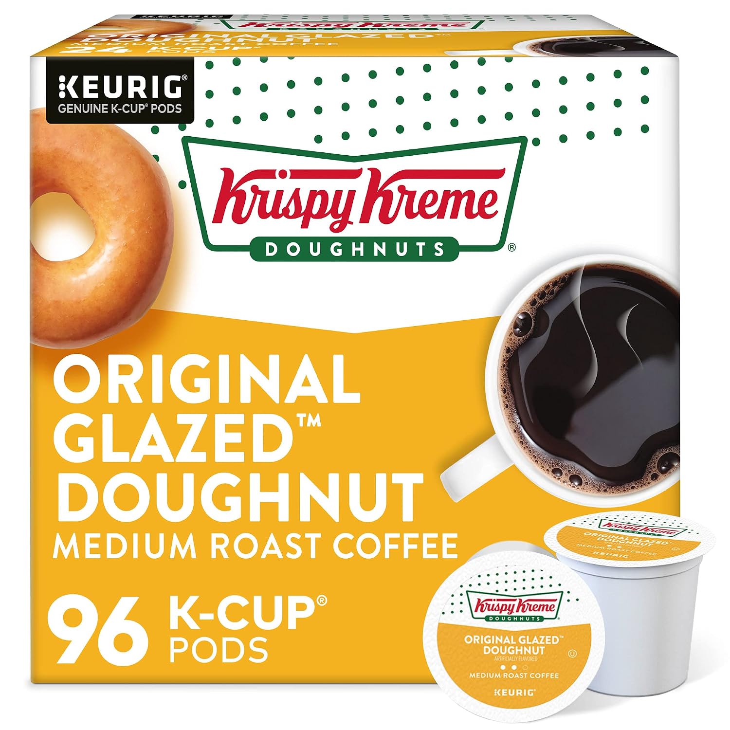 Krispy Kreme Classic Coffee, Keurig Single Serve K-Cup Pods, Medium Roast, 96 Count