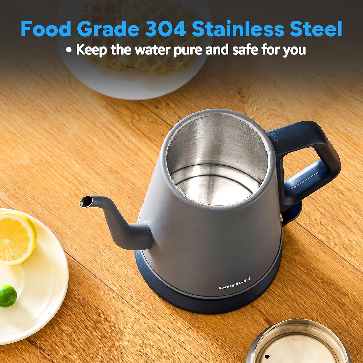 DmofwHi 1000W Gooseneck Electric Kettle (1.0L), 100% Stainless Steel BPA Free Tea Kettle with Auto Shut - Off Protection