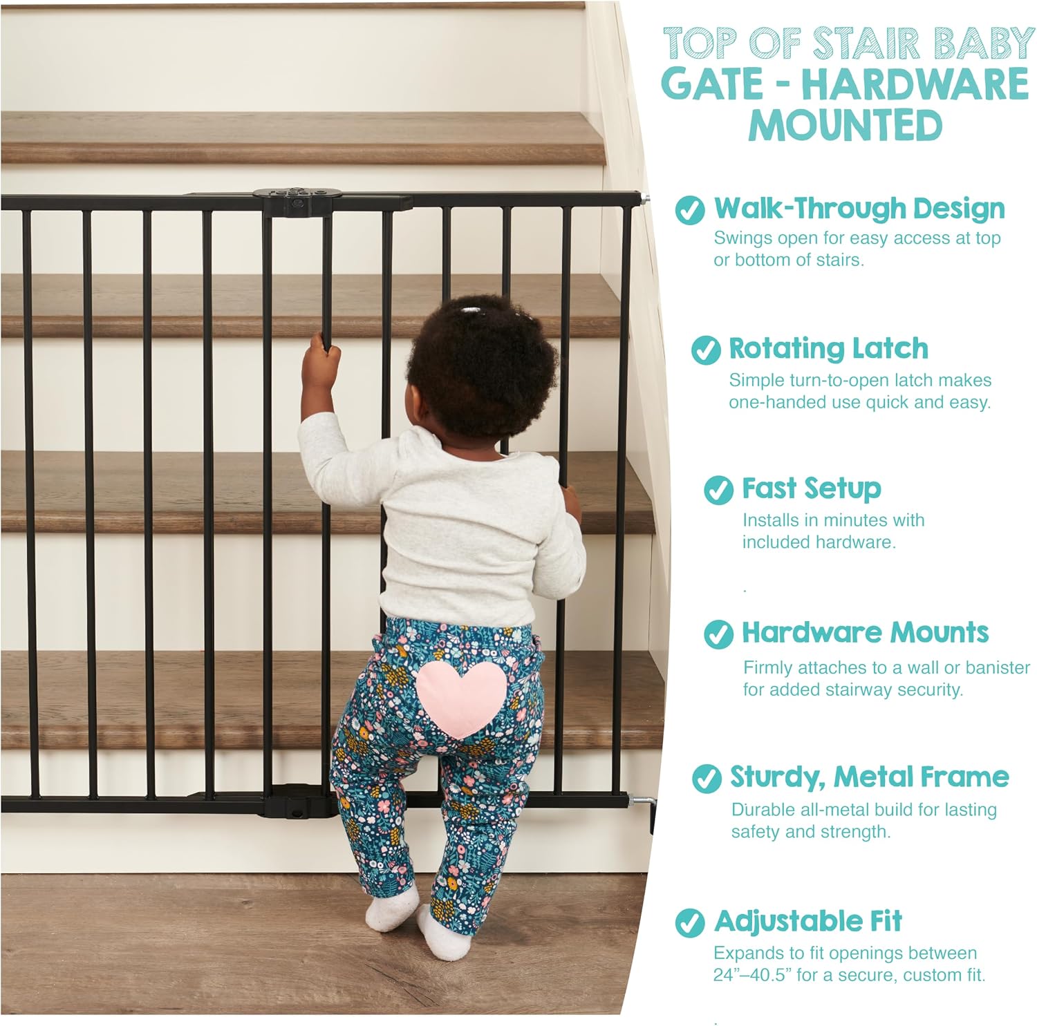 Regalo Safety 36" Extra Tall Baby Gate for Top of Stairs & Dooways