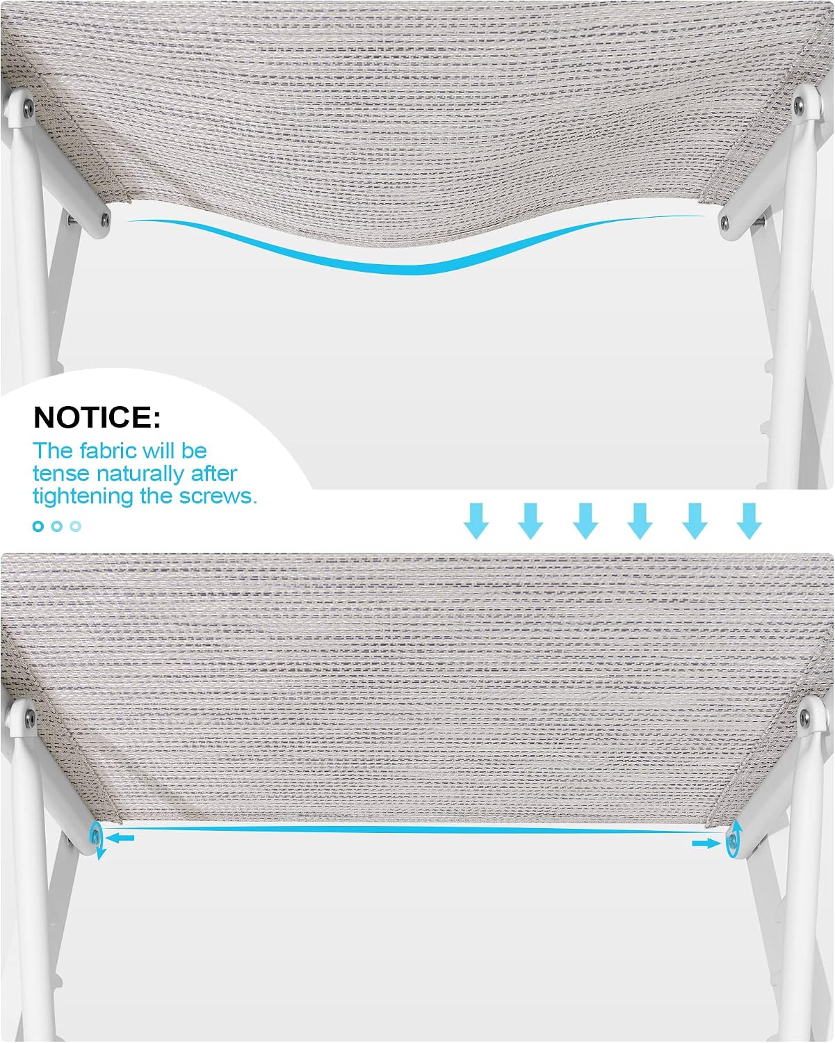 Crestlive Products Outdoor Pool Lounge Chairs Set of 2 with Side Table, Adjustable Five-Position Recliner for Beach, Pool, Sunbathing, Lawn