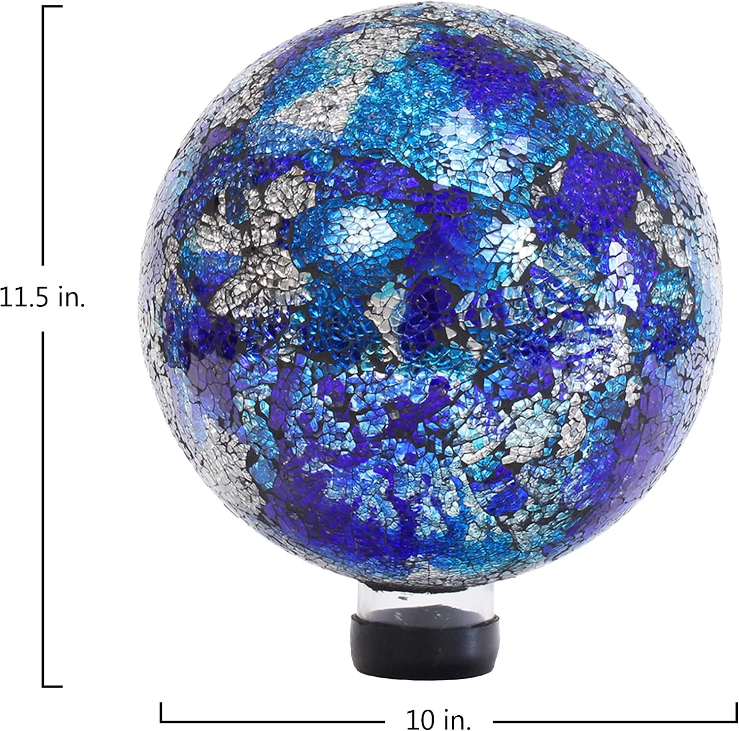 Echo Valley Blue/Aqua Gazing Globe, Hand Crafted Glass Globe, Outdoor Décor, 10 inch