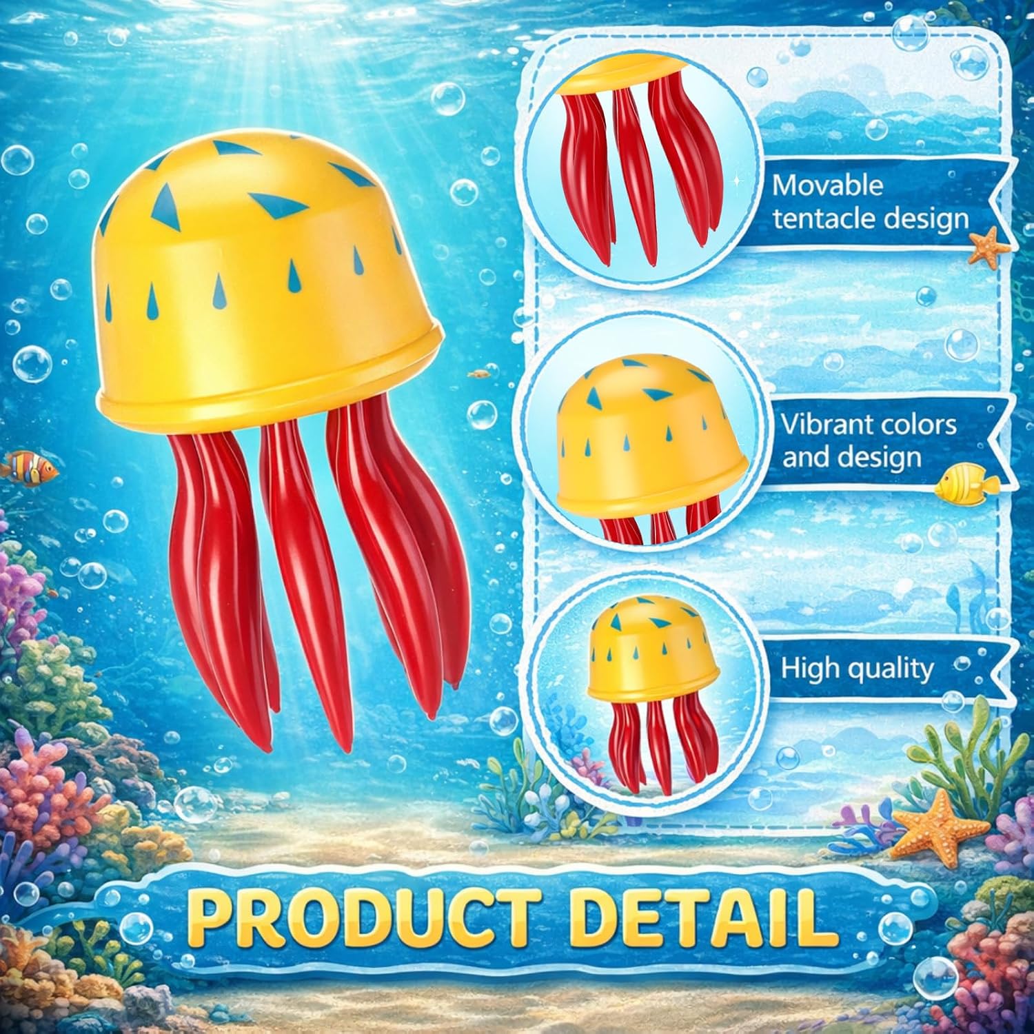 Weewooday 20 Pcs Artificial Moving Fishes Plastic, Random Fish