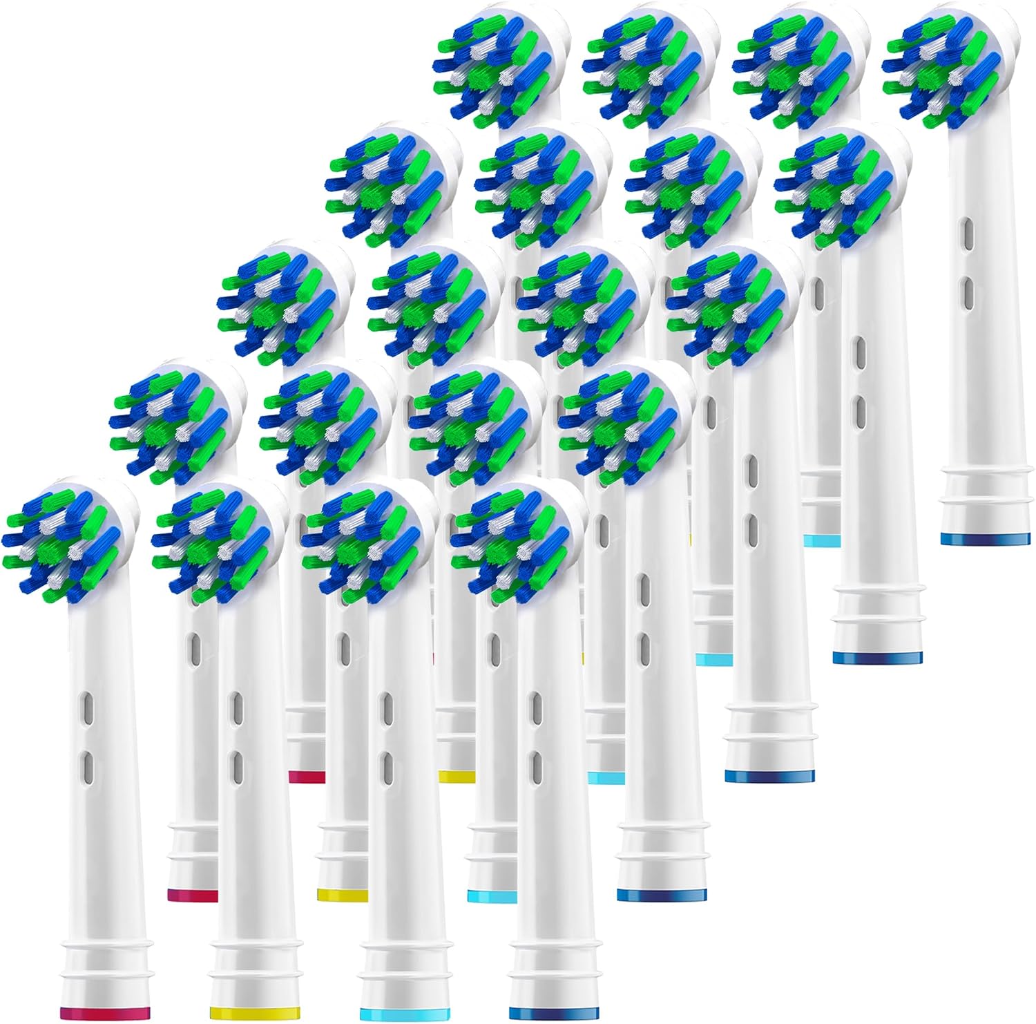 Alayna Toothbrush Heads Compatible with Oral-B, Cross-Style, 4 Pack | Replacement Brush Head Refills Compatible with Braun Oral-B Electric Toothbrushes and Most Click-On Handles