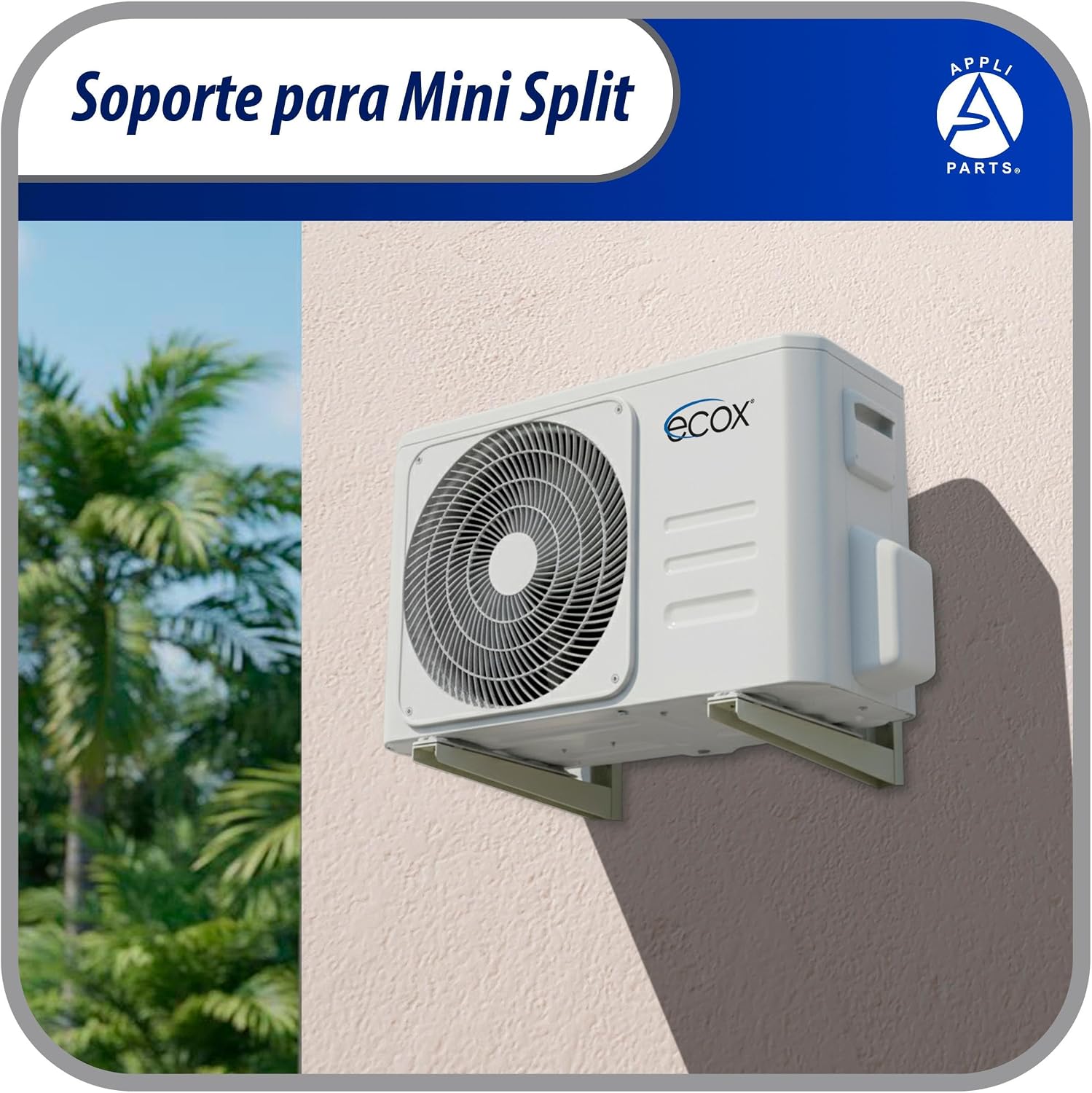 Appli Parts APAB-3160 Mini Split Wall Mounting Bracket, Heavy Duty Outdoor Support Up to 352 lbs. Fit 5000 to 36000 BTU Units, Includes Level Cross Bar, Anti Vibration Pads and Full Installation Kit