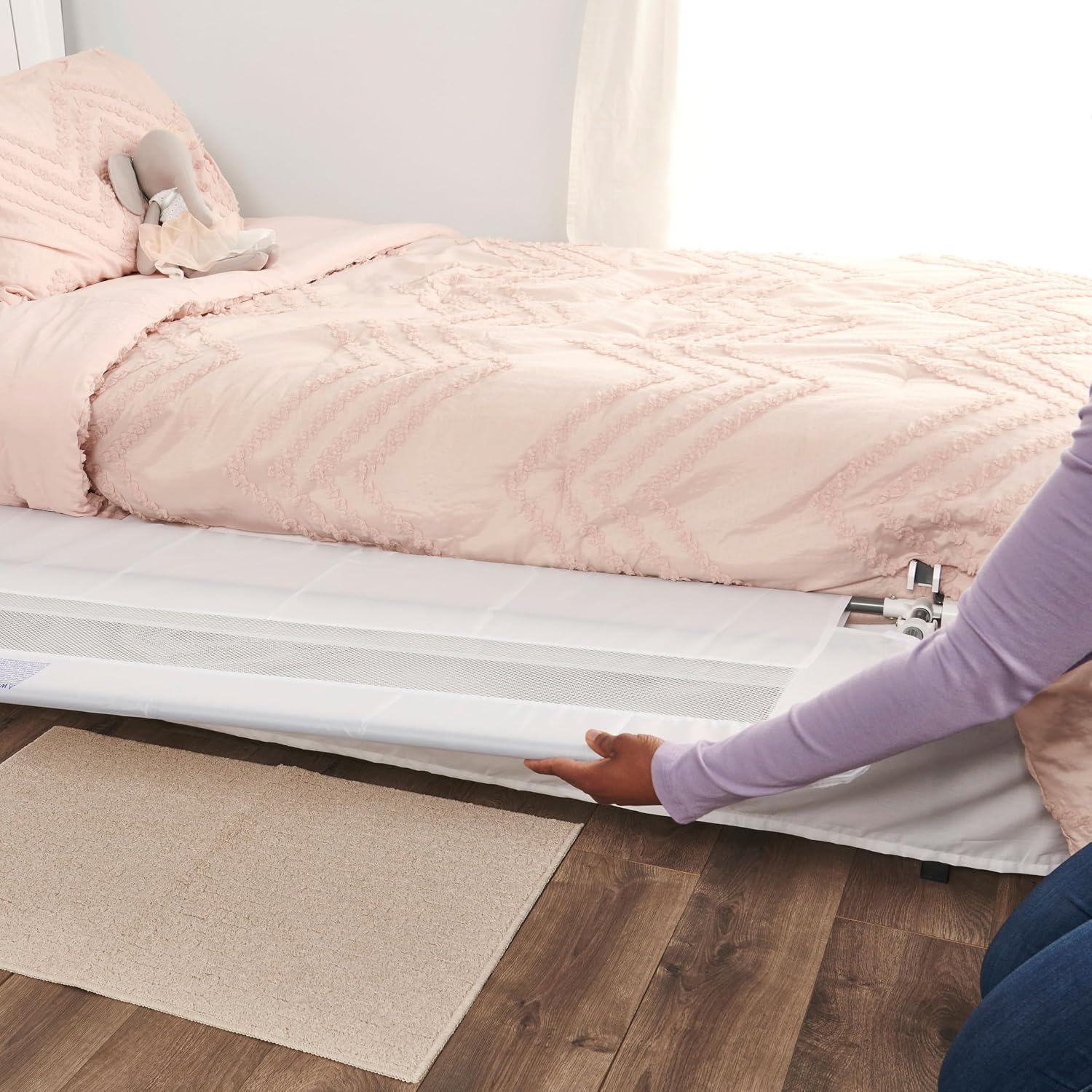 Regalo Safety 54” Extra Long Hideaway Bed Rail Guard for Toddlers, Toddler Bed Rail with Reinforced Anchor Safety System, 20” Tall Bed Safety Rail, Fits Twin, Full & Queen Beds