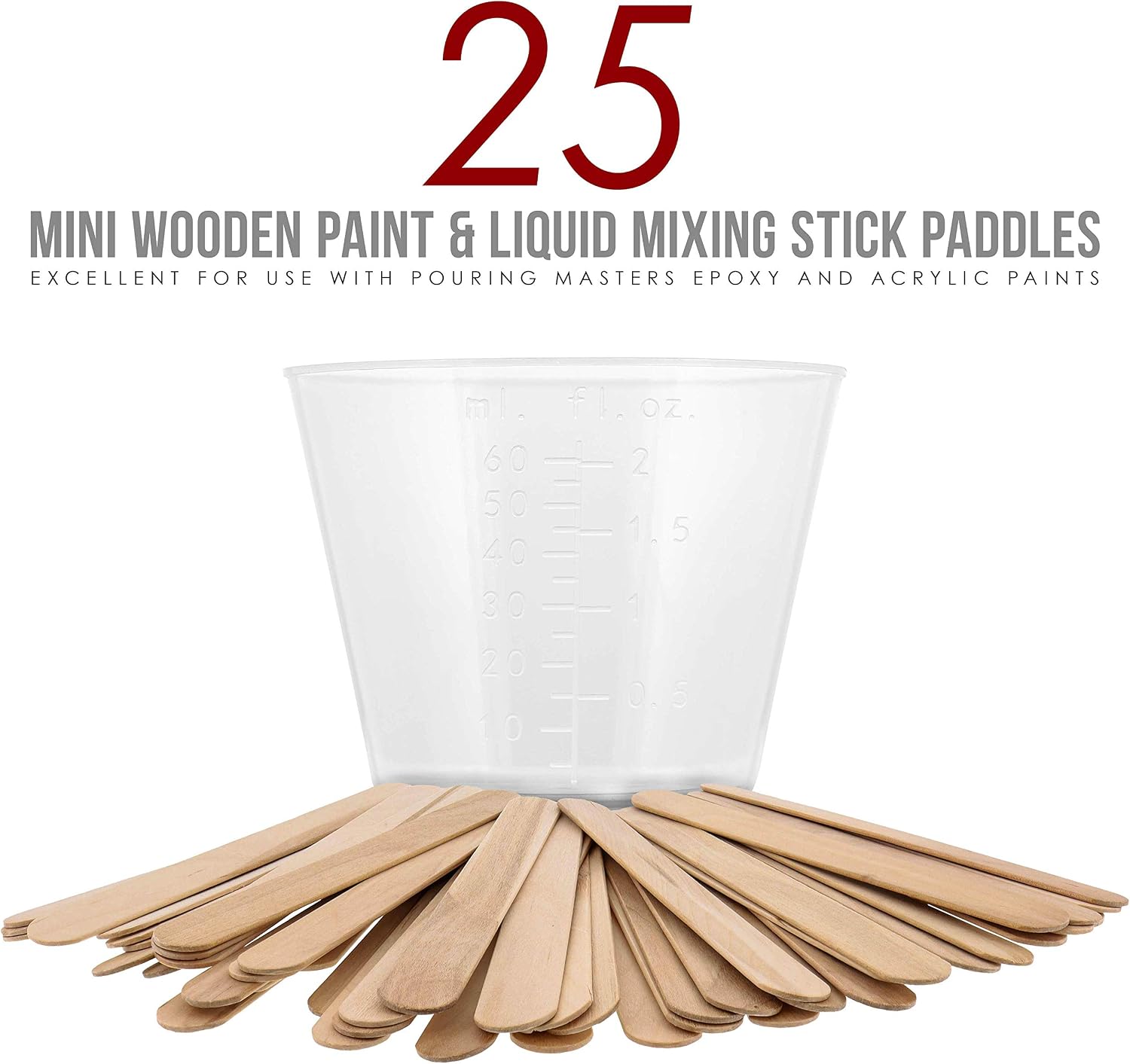 Pouring Masters 40 Ounce (1200ml) Graduated Plastic Mixing Cups (Box of 24)