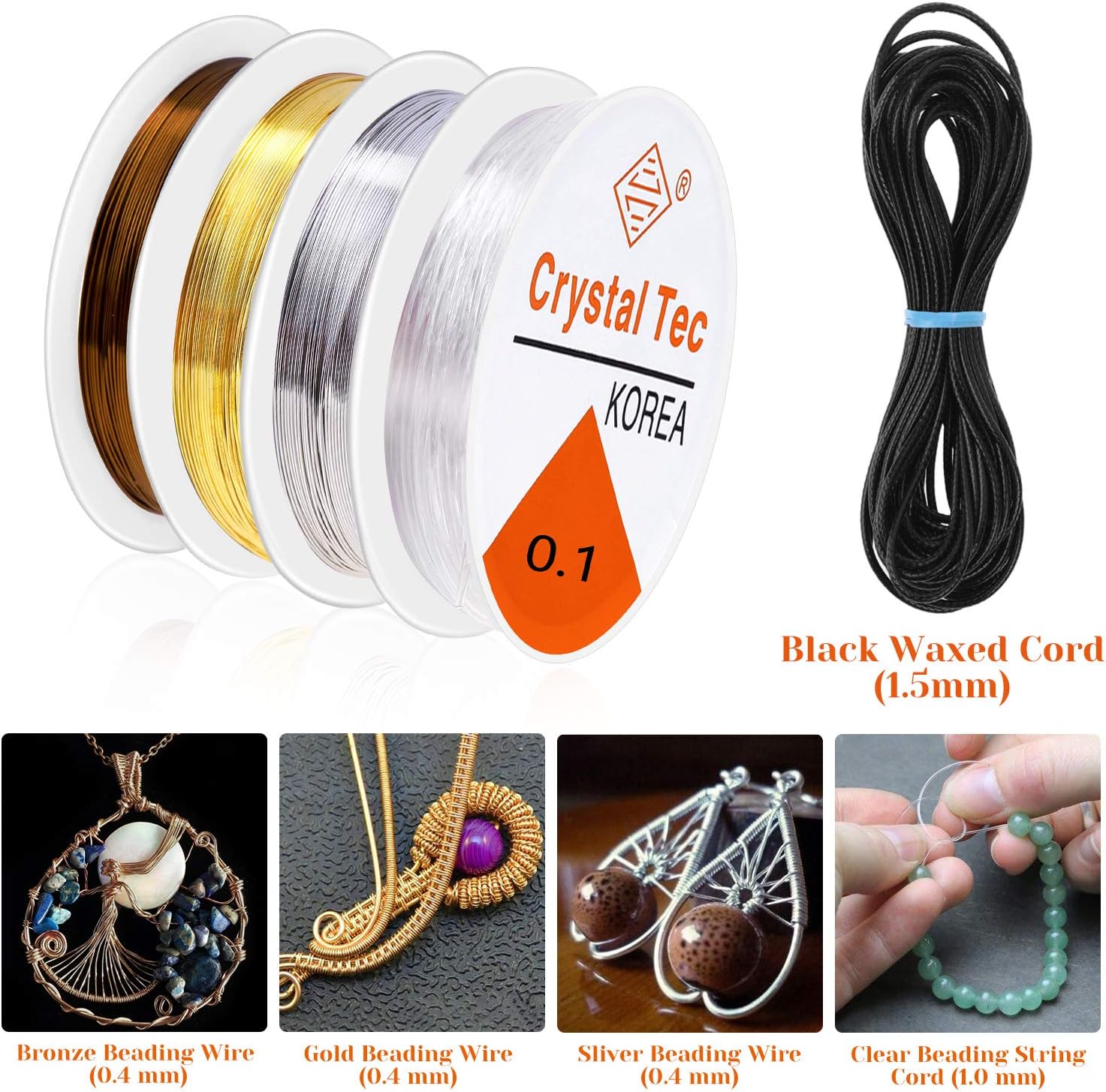 PAXCOO Jewelry Making Supplies Kit, Jewelry Making Kit with Jewelry Making Tools, Jewelry Wires and Jewelry Findings for Jewelry Making