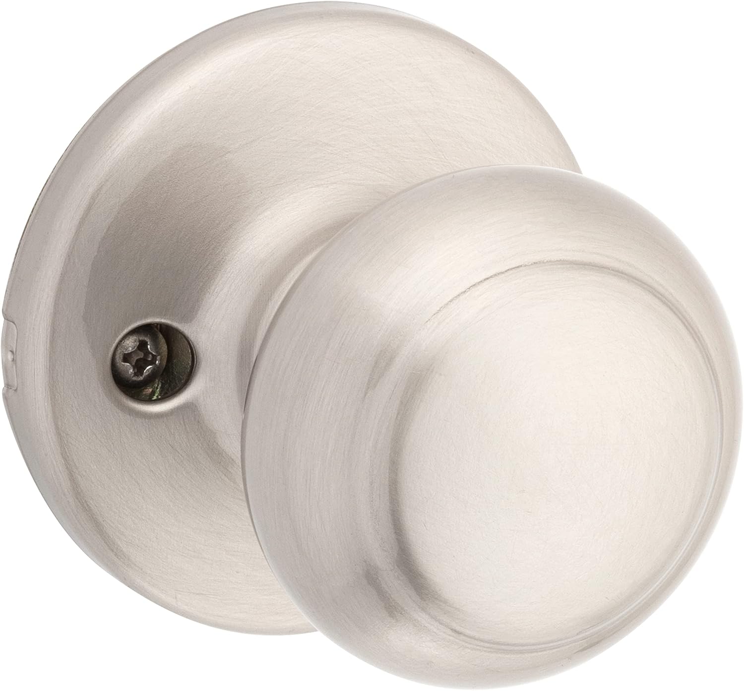 Kwikset Cove Interior Privacy Door Knob with Lock, Door Handle For Bathroom and Bedroom, Satin Nickel Keyless Turn Lock Doorknob, with Microban Protection