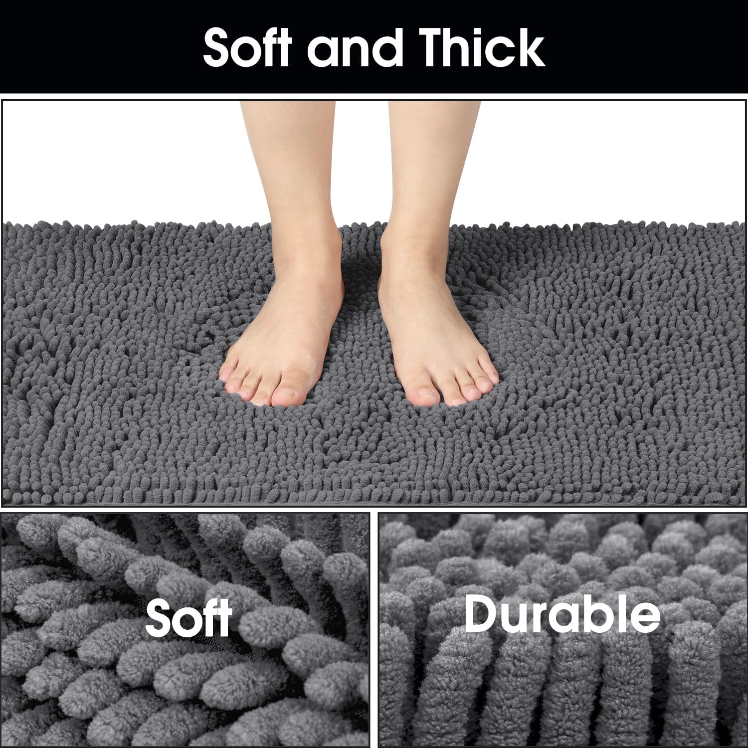 HOMEIDEAS Dog Door Mat for Muddy Paws 30x20, Absorbs Moisture and Dirt, Non-Slip Washable Doormat, Soft Chenille Mud Mat for Dogs