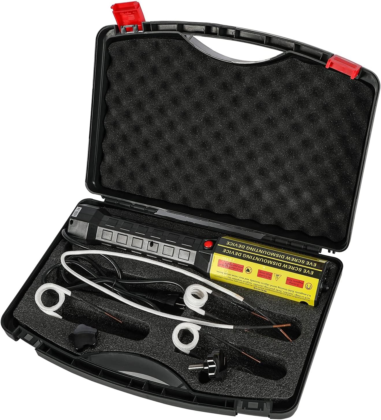 Magnetic Induction Heater Kit, 1000W 110V Hand Held Heater for Rusty Screw Removing, Automotive Flameless Heater with 4 Coils and Portable Storage Box