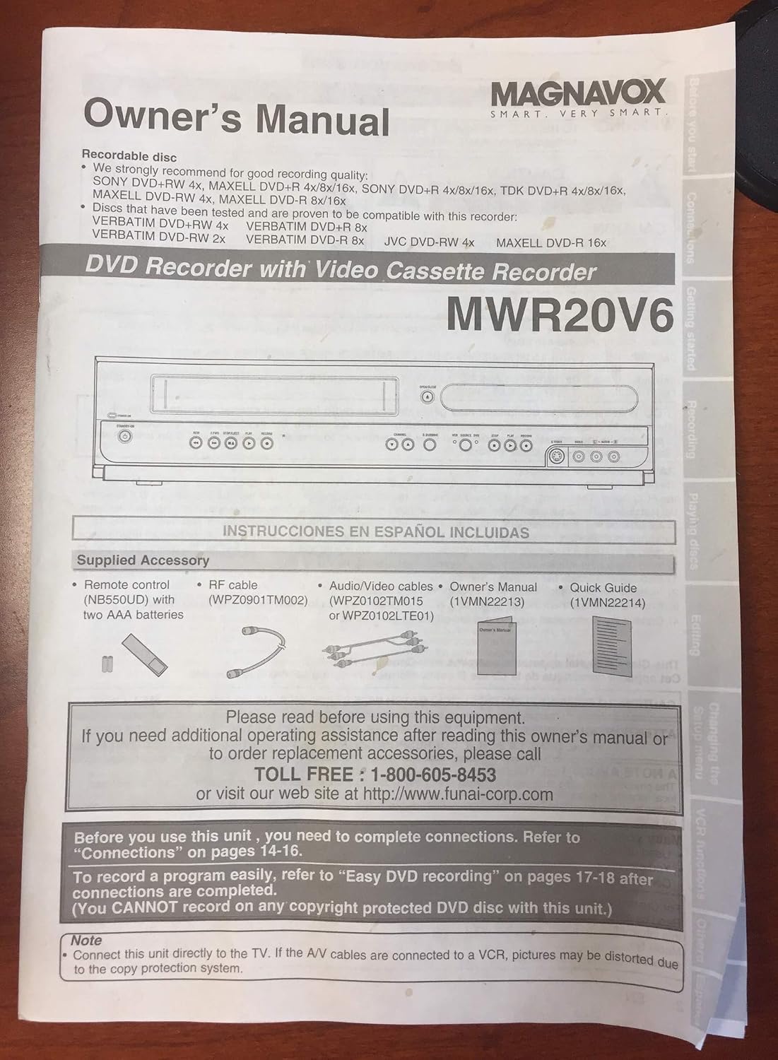 Magnavox MWR20V6 DVD Recorder / VCR Combo
