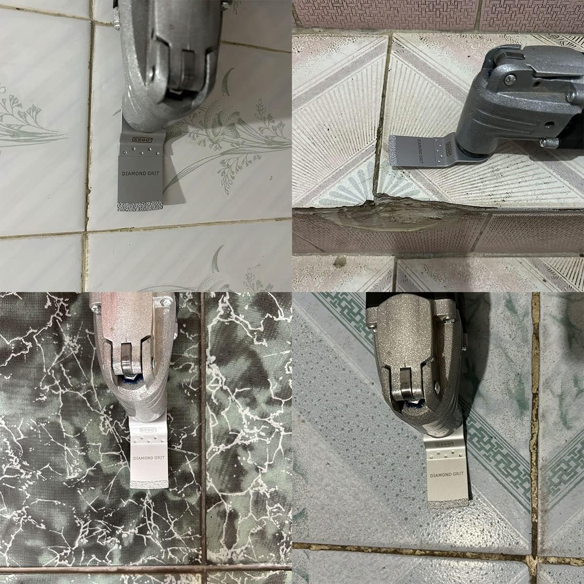 XXGO 4 Pcs Oscillating Multi Tool Diamond Grout Removal Blades XG4002D