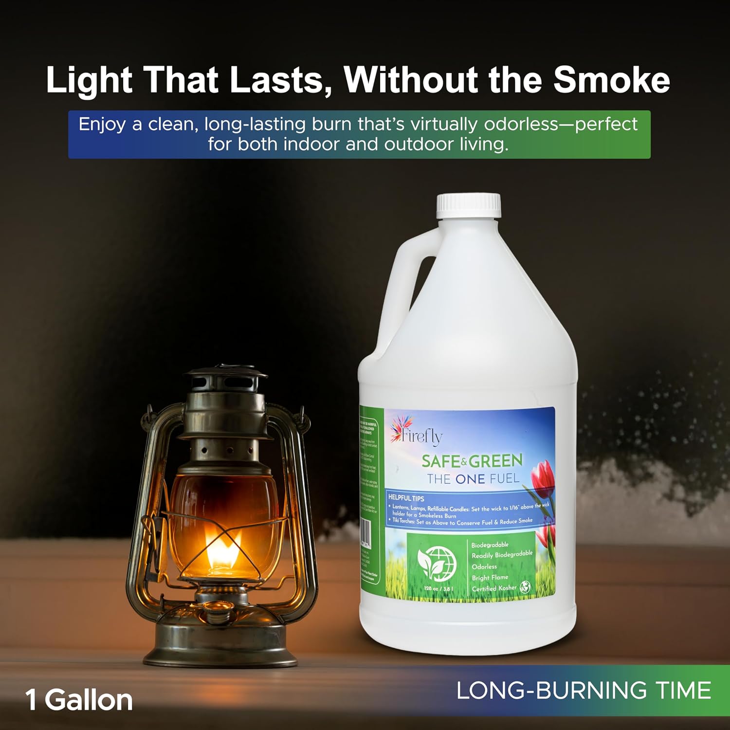 Firefly Fuel - Lamp Oil & Tiki Torch Fuel - Clean Burning, 1 Gallon