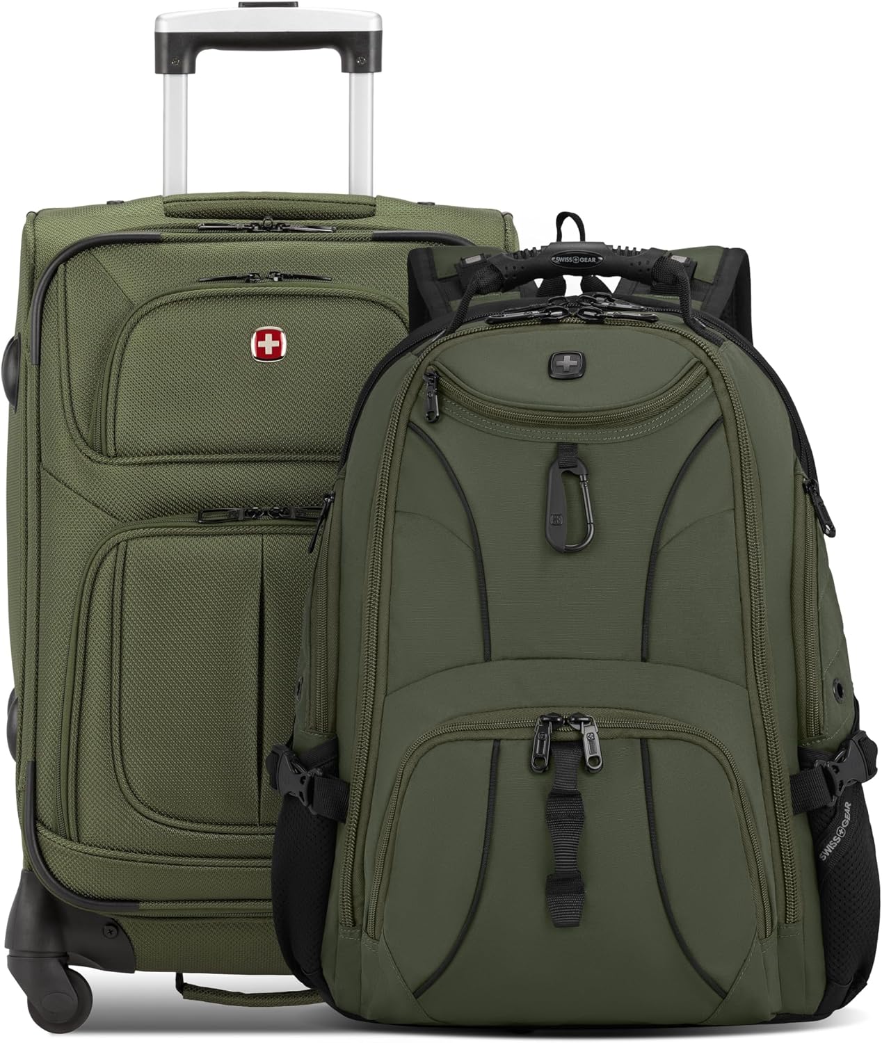 SWISSGEAR Sion Carry-On Spinner Luggage, Softside Expandable, Lightweight Suitcase, Dark Grey, 22.75-Inch