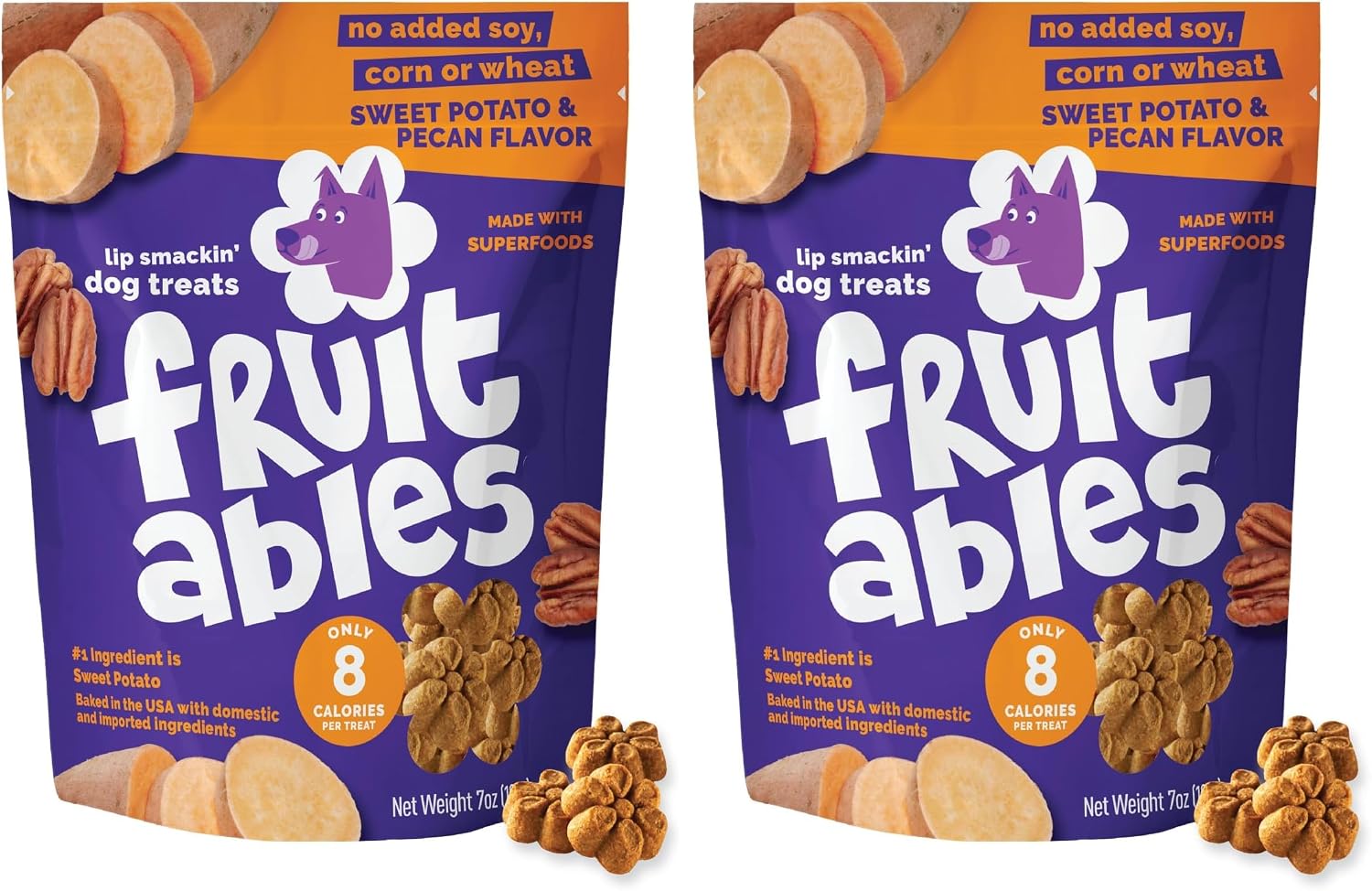 Fruitables Baked Dog Treats, Low Calorie Treats, Pumpkin & Banana, 7oz | Healthy Dog Treats, Training Treats, Crunchy Dog Biscuits, Limited Ingredient Recipe, Healthy Puppy Snacks, Made in USA
