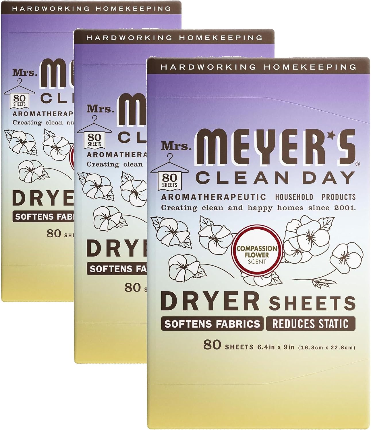 MRS. MEYER'S CLEAN DAY Dryer Sheets, Lavender, 80 ct