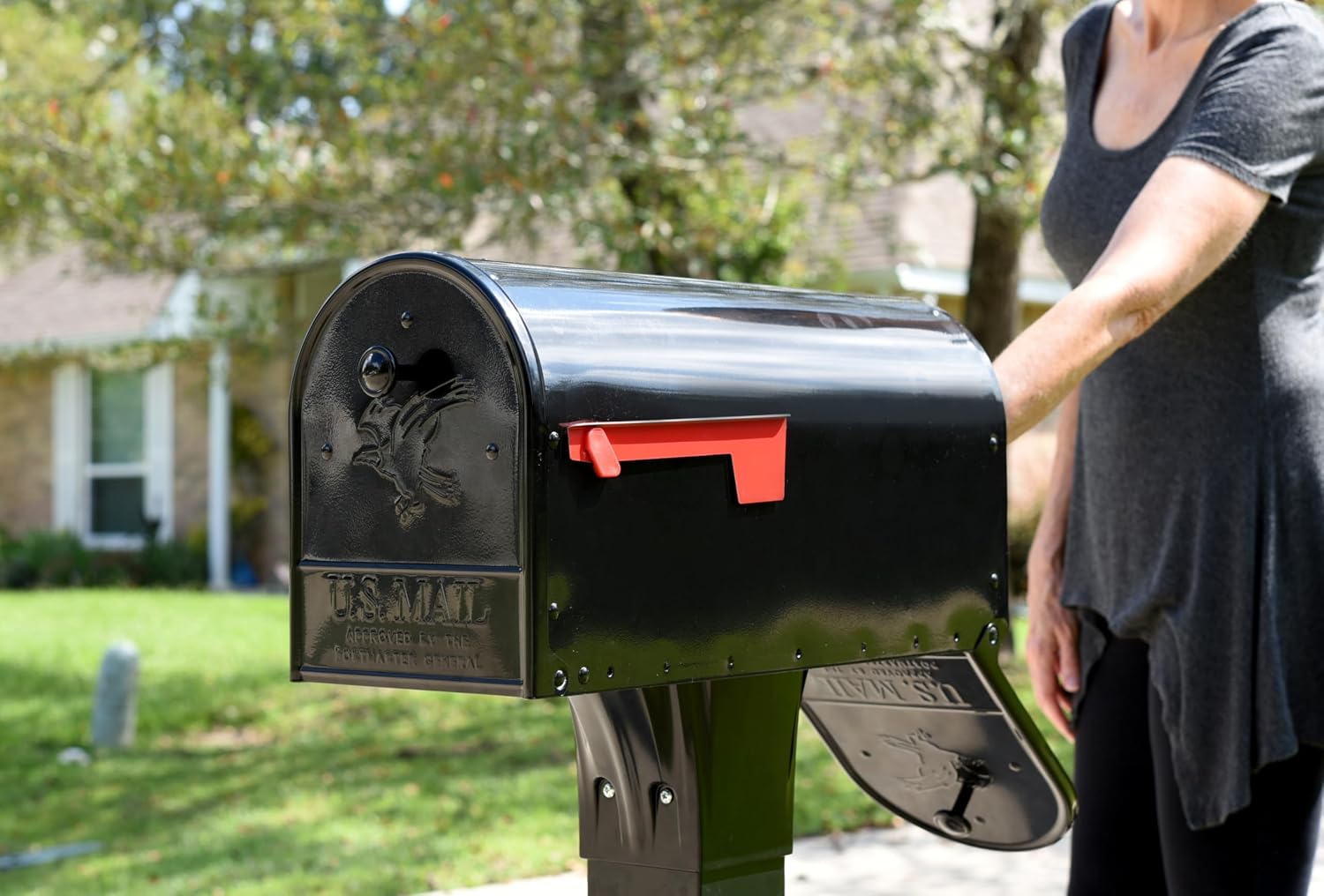 Gibraltar Mailboxes OM160BEC Outback Double Door, Large Capacity Mailbox, Black