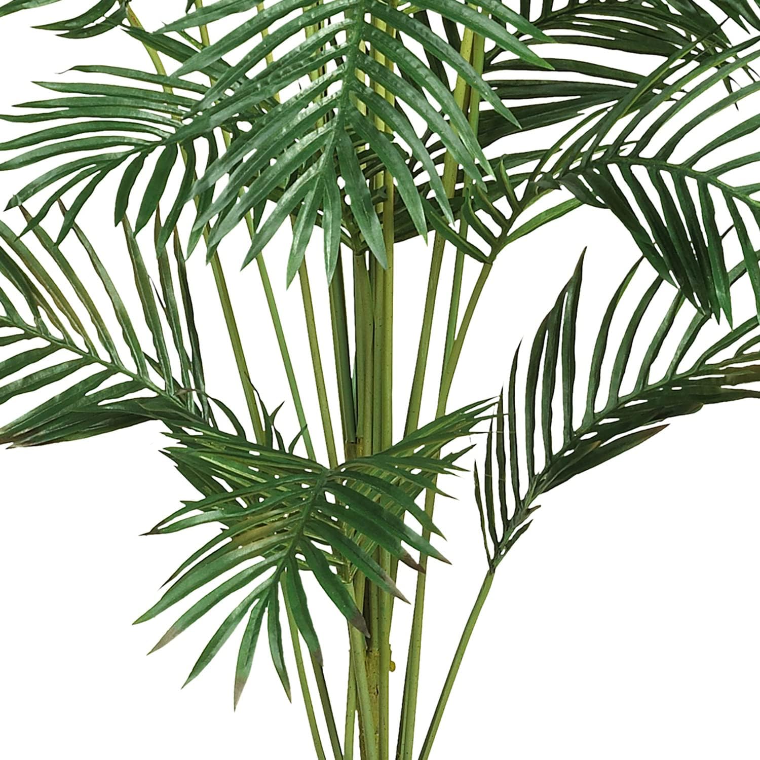 Nearly Natural 7 ft Artificial Paradise Palm Tree with Nursery Pot | 21 Feathery Fronds, Realistic Fake Leaves, Includes Black Nursery Planter