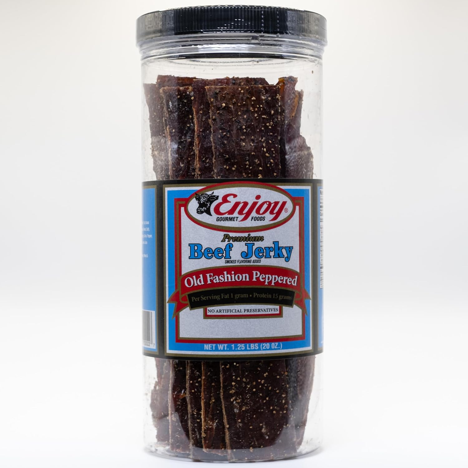 Enjoy Peppered Beef Jerky 8 oz (Pack of 1) | High Protein | No Nitrites