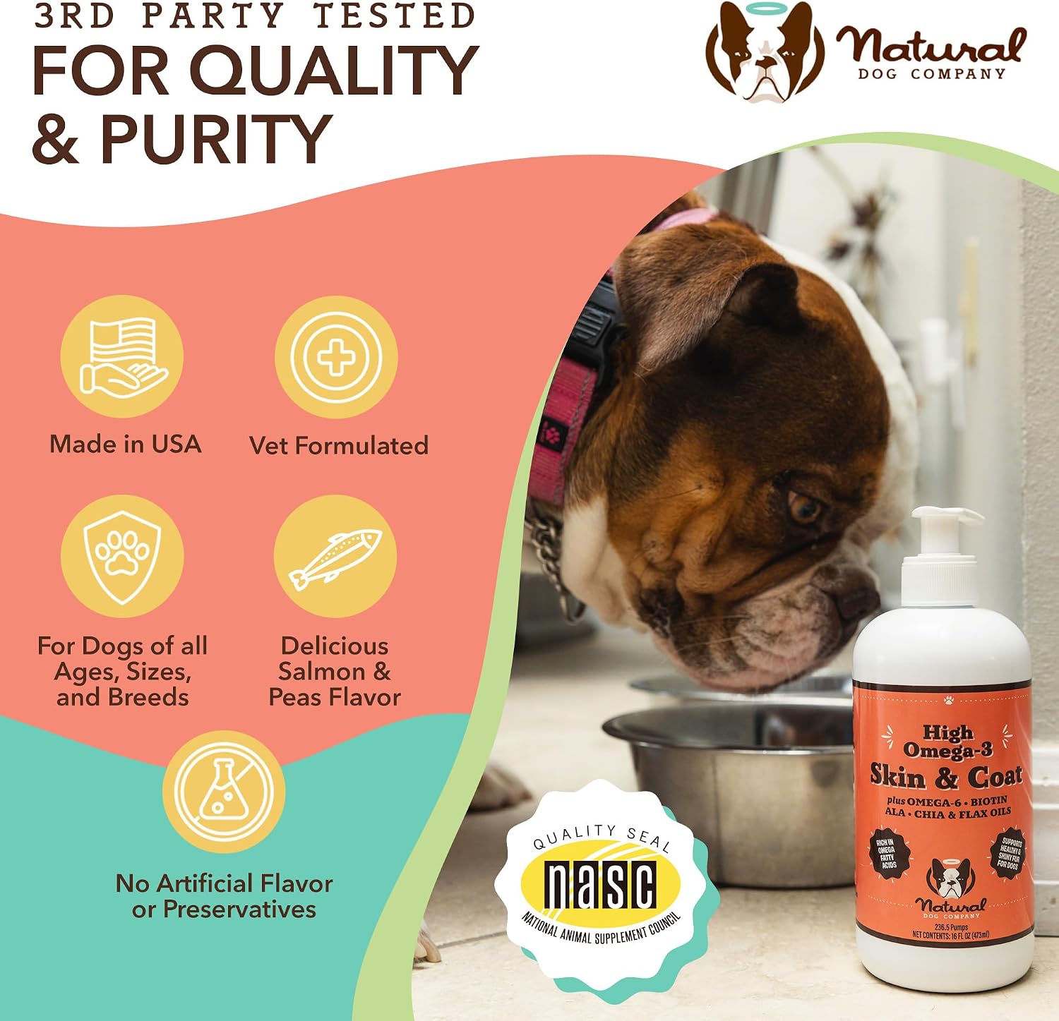 Natural Dog Company Liquid Glucosamine Hip & Joint Oil for Dogs, 16 oz, Extra Strength Cartilage & Joint Support, Helps Mobility and Eases Occasional Stiffness, Dog Vitamins & Supplements