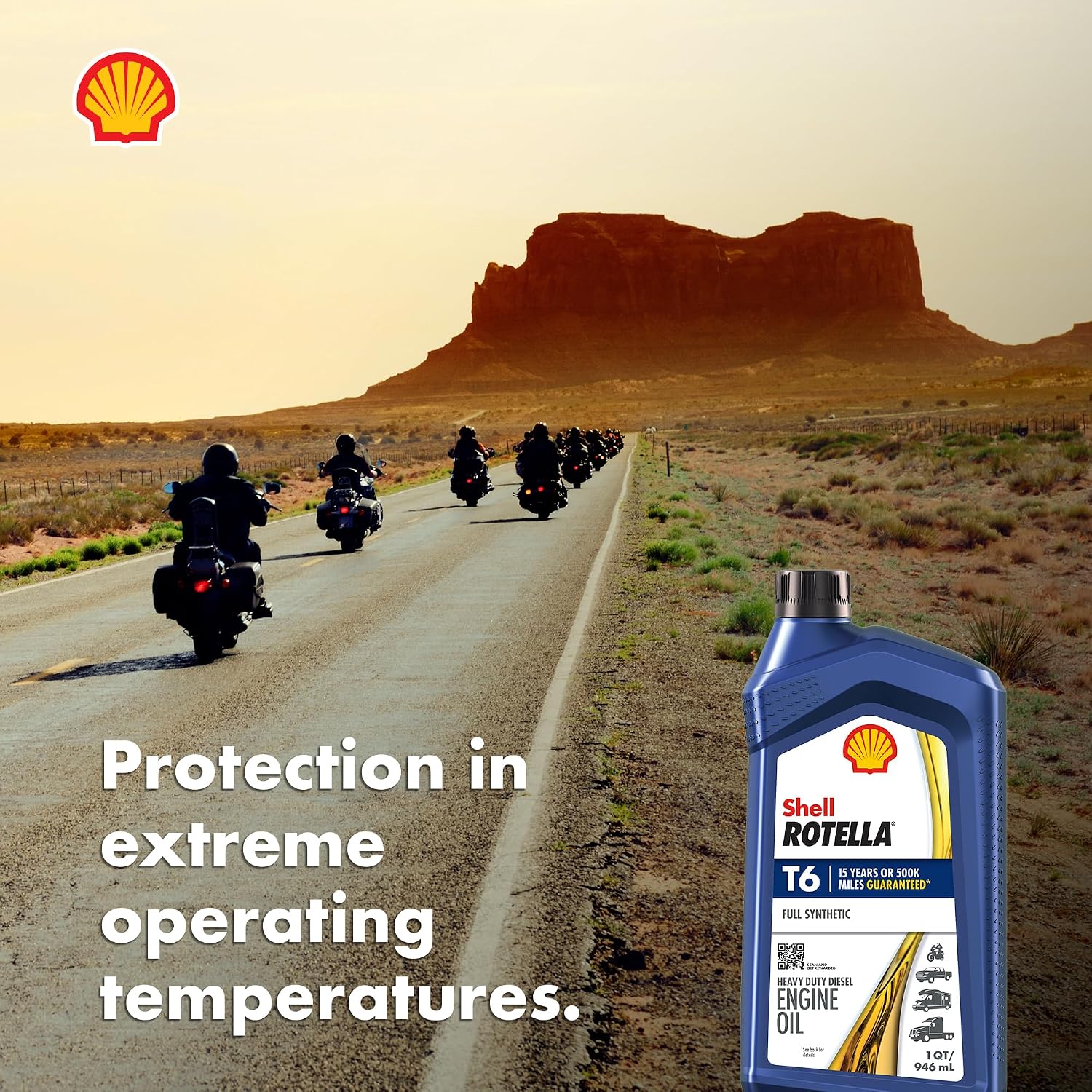 Shell Rotella T6 Full Synthetic Heavy Duty Engine Oil 5W-40, 55 Gallon Drum