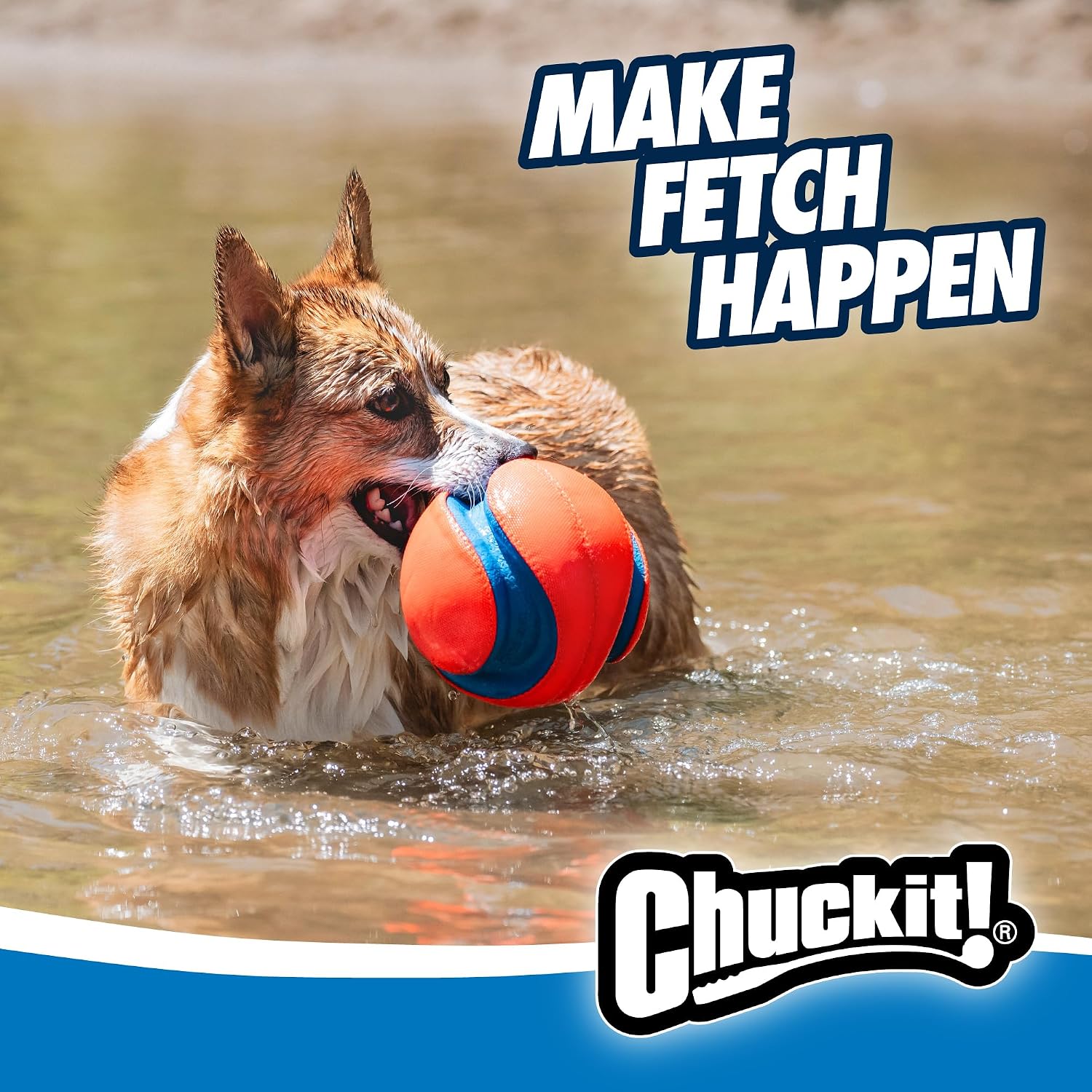 Chuckit! Kick Fetch Ball Dog Toy, Floats in Water, Large 8 Inch Diameter | Durable rubber and foam build, interactive play design, great for pool or lake sessions, built for big breed dogs each day