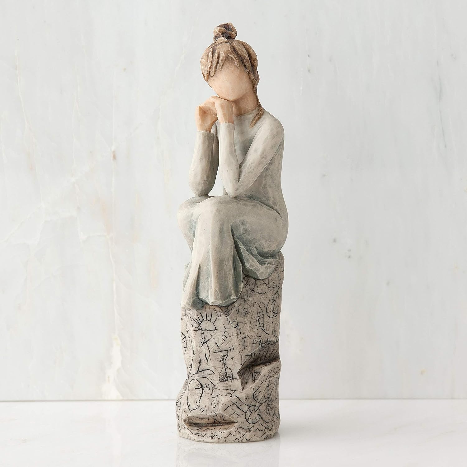 Willow Tree Quietly, Sculpted Hand-Painted Figure | Cast from a Susan Lordi Original Carving, Gift Offering Comfort, Peace, Support and Inner Strength, Includes Enclosure Card