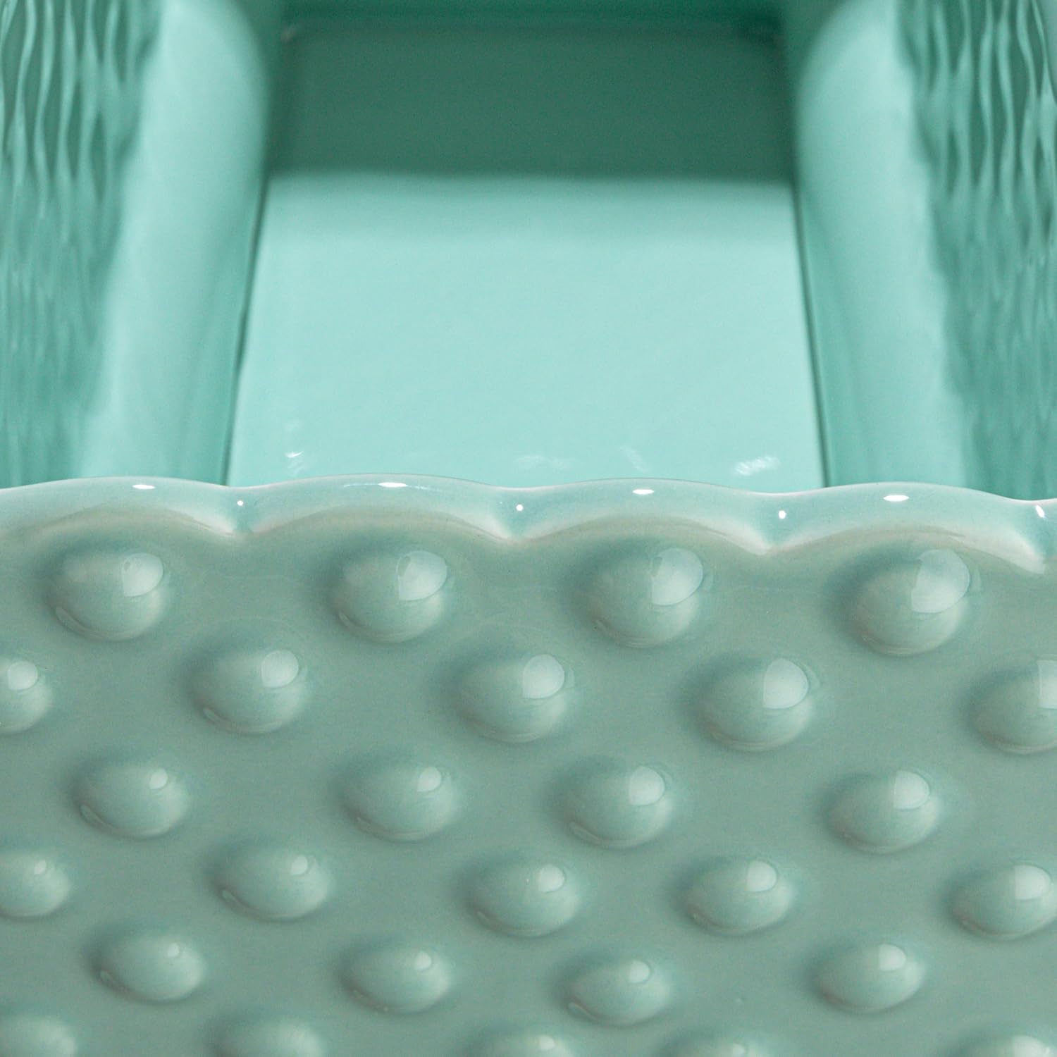 Creative Co-Op White Hobnail Rectangle Ceramic Planter