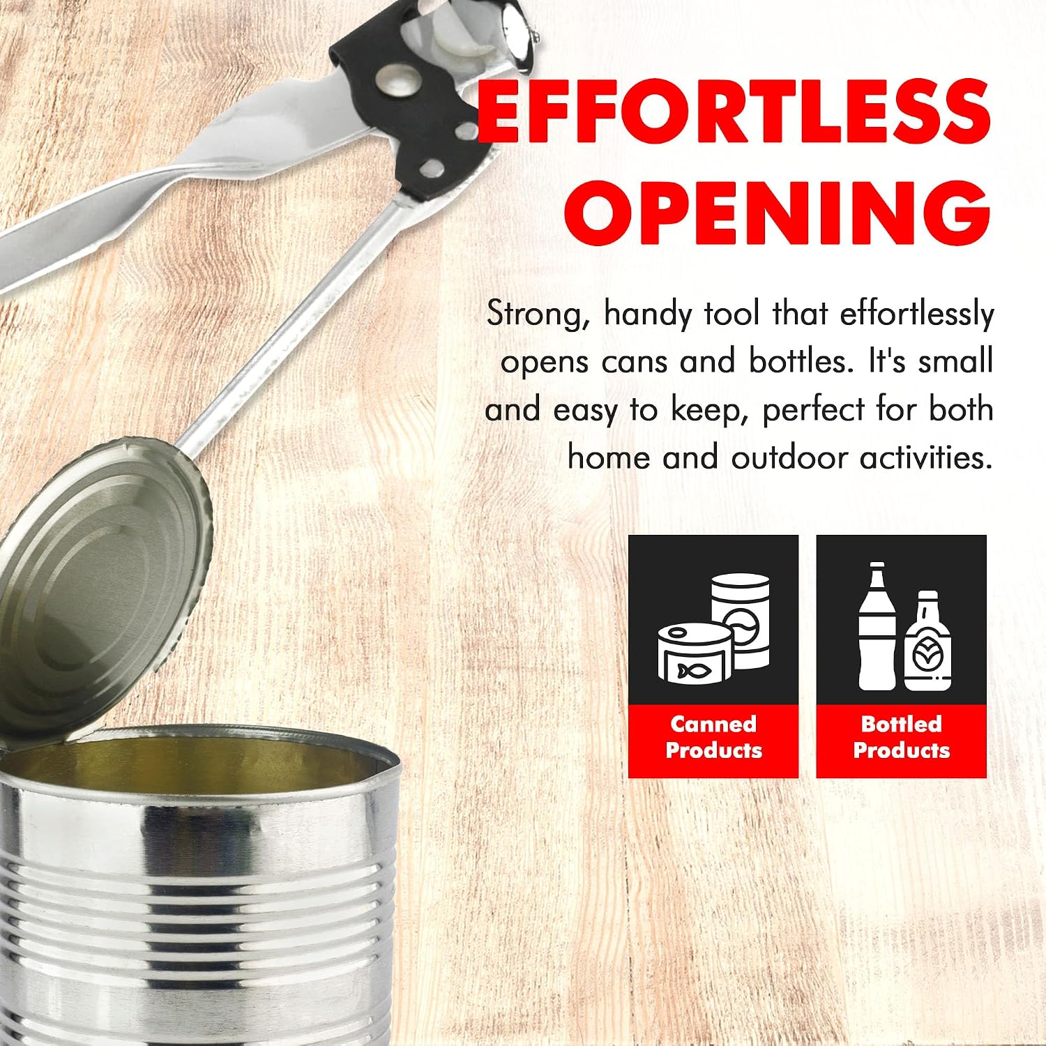 Chef Craft Select Can Opener with Tapper, 6.5 inches in length, Nickle Plated