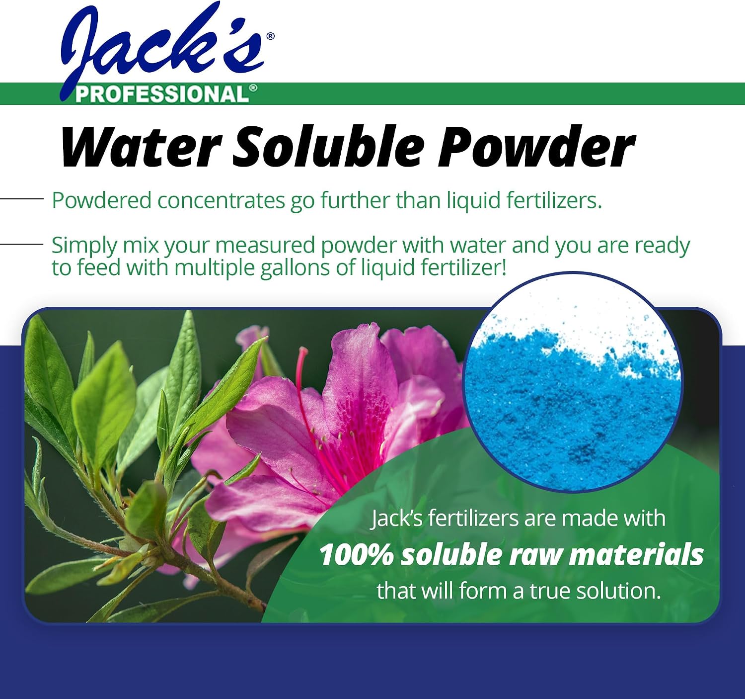 Jack's Professional 21-7-7 Water Soluble Fertilizer, 25lb | Powdered, Targeted Micronutrient Package, Rapid Correction of High pH Situations