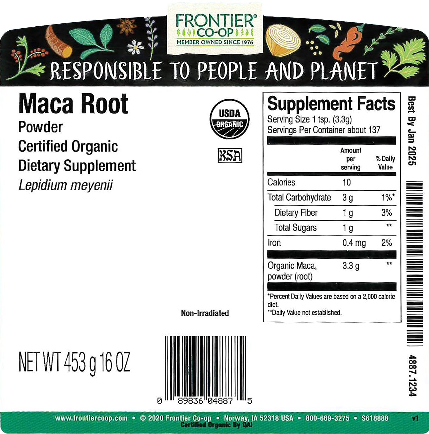 Frontier Co-op Organic Gunpowder Green Tea Leaves, 1-Pound Bulk, Smokey Green Tea, Maintains Freshness, Kosher, Fair Trade | Smokey Green Tea, Maintains Freshness, Kosher, Fair Trade