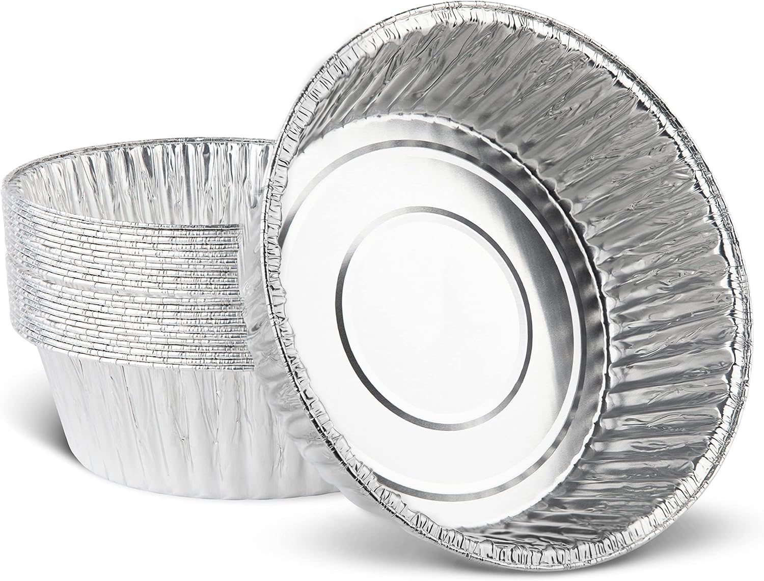 PLASTICPRO 9'' Inch Round Tin Foil Pans Disposable Aluminum Pack of 20
