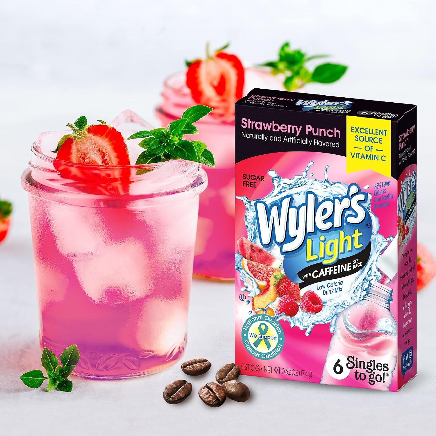 Wyler’s Light Singles To Go Drink Mix, Cherry Limeade, 8 Count (Pack of 3)