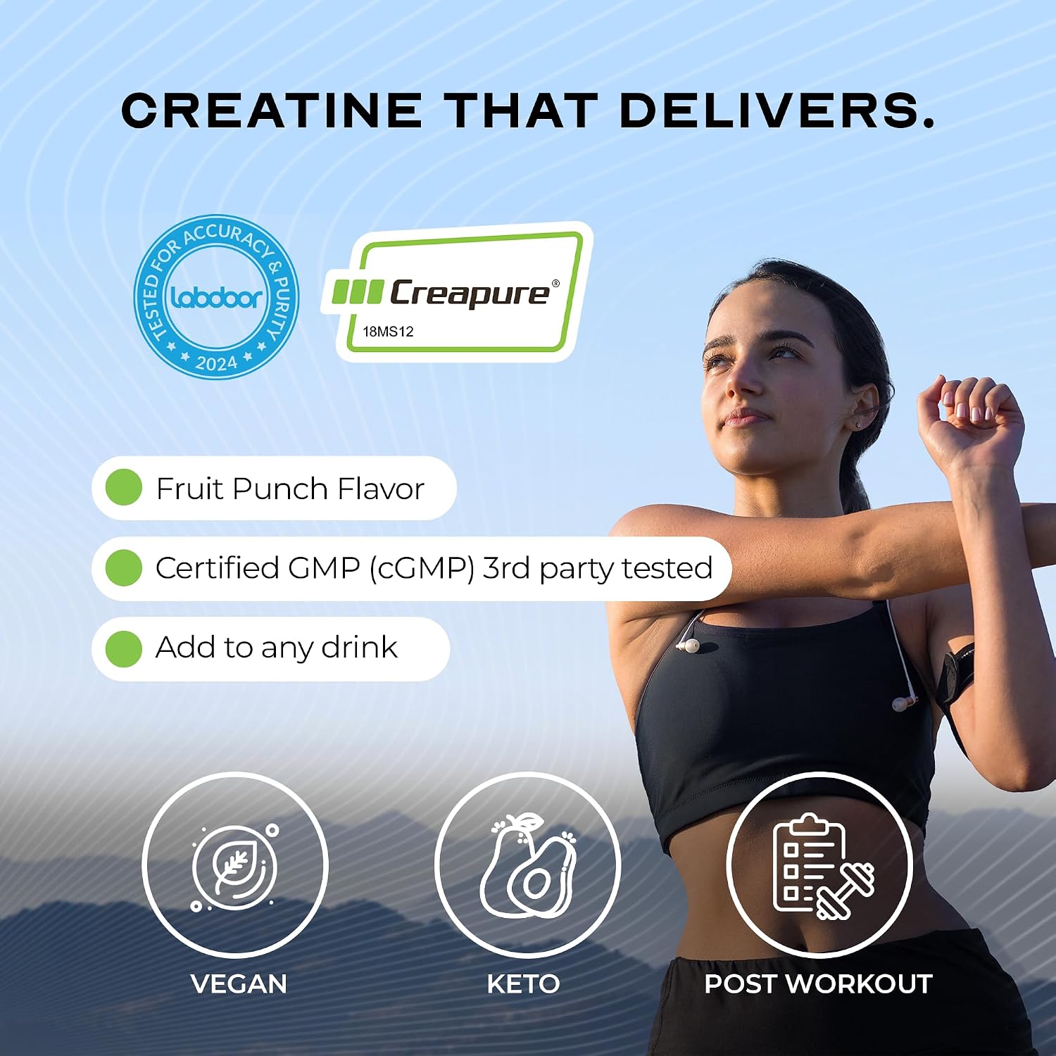 Muscle Feast Creapure Creatine Monohydrate Powder, Unflavored (300g) | Vegan, Non-GMO, Keto Friendly Mass Gainer, Muscle Recovery Supplement & Trusted Creatine for Muscle Growth, Creatine Powder