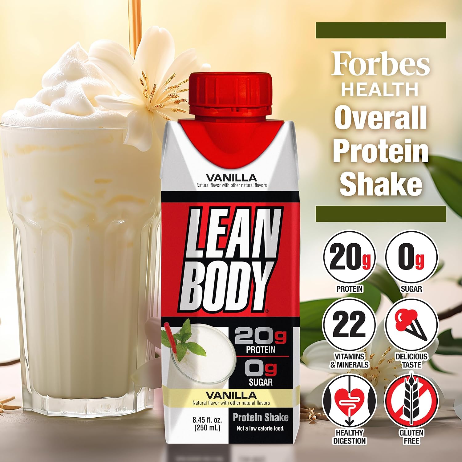 Labrada Lean Body Ready-to-Drink Chocolate Protein Shake, 40g Protein, Whey Blend, 0 Sugar, Gluten Free, 22 Vitamins & Minerals, LABRADA, 17 Fl Oz (Pack of 12)