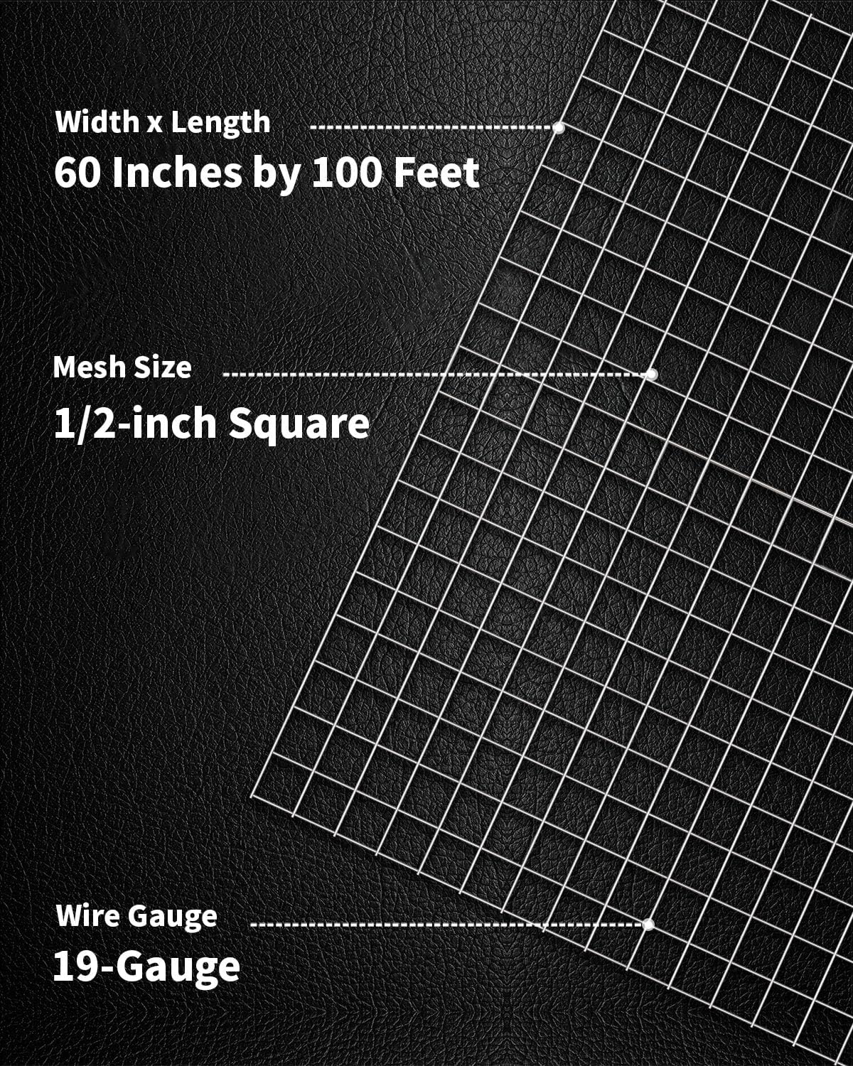 Hardware Cloth 1/2'' Chicken Wire Fencing 48'' x 100' 19-Gauge