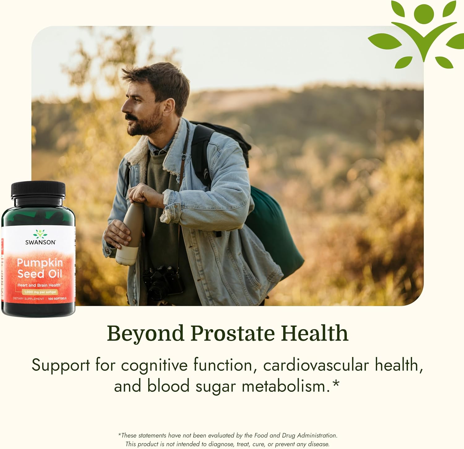Swanson Pumpkin Seed Oil Prostate Support, 1, 000 mg, 100 Softgels | For Men Seeking Natural EFA Benefits