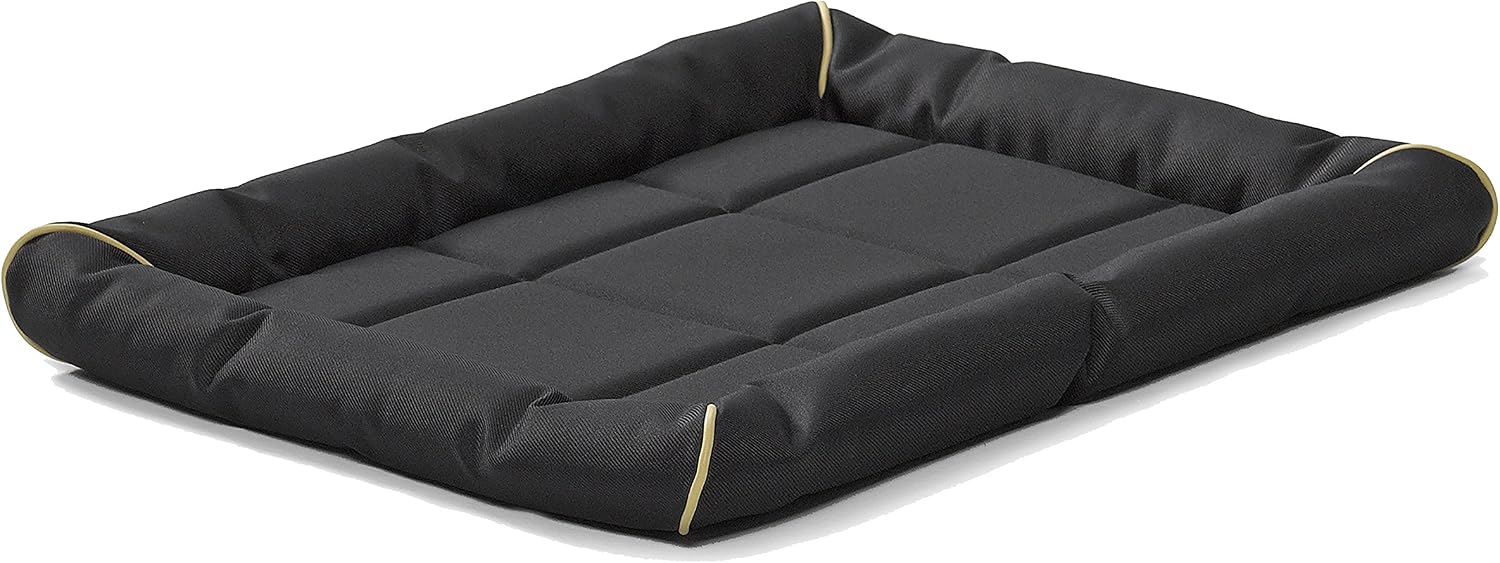 MidWest Homes for Pets Intermediate QuietTime MAXX Ultra-Rugged Dog Bed, Water & Odor Resistant, Bolstered Edge, Non-Slip Bottom, Fits 36-inch Crates, Black