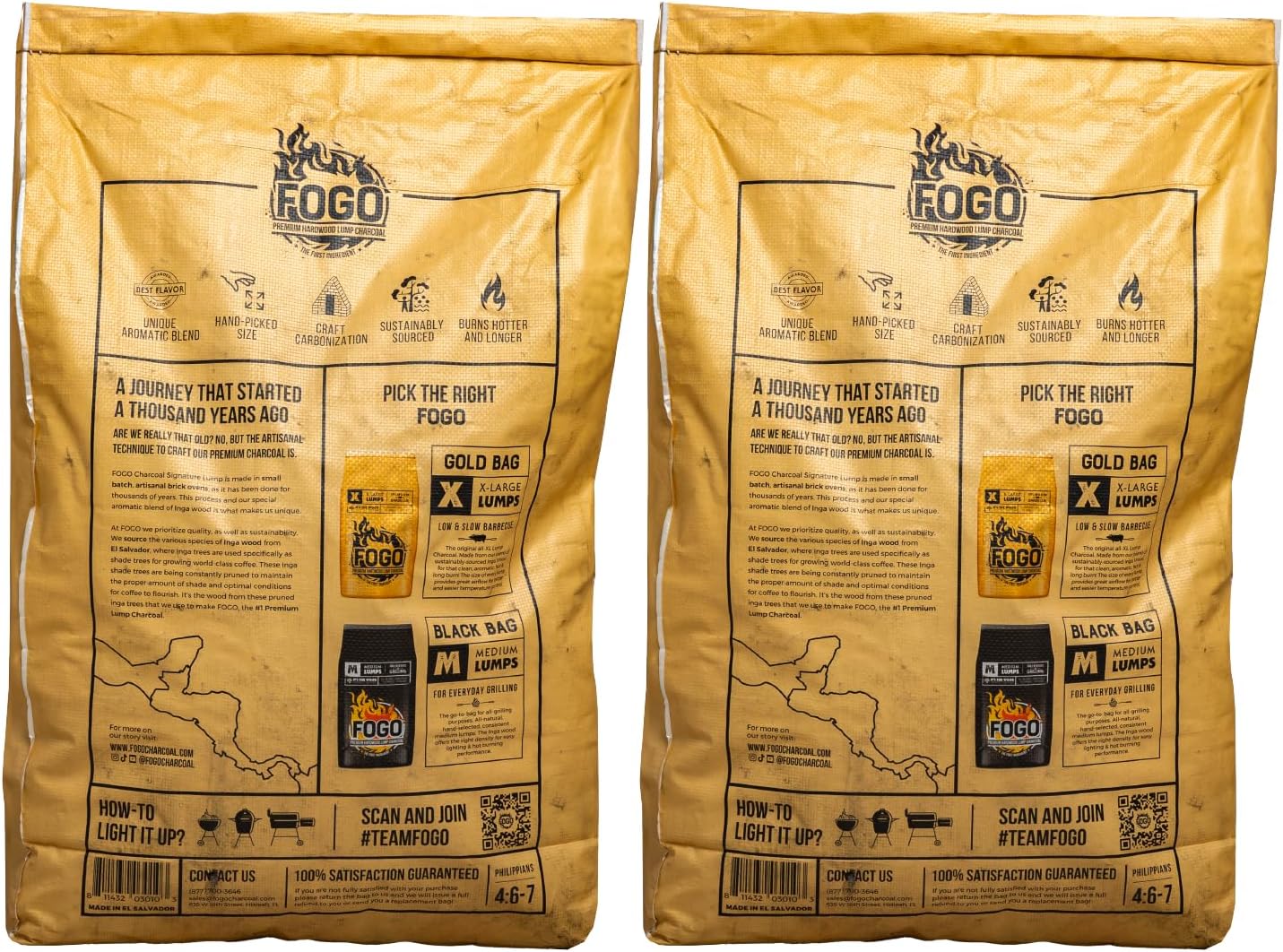 FOGO Super Premium Hardwood Lump Charcoal, Natural, Large Sized Lump Charcoal for Grilling and Smoking, Restaurant Quality, 35 Pound Bag