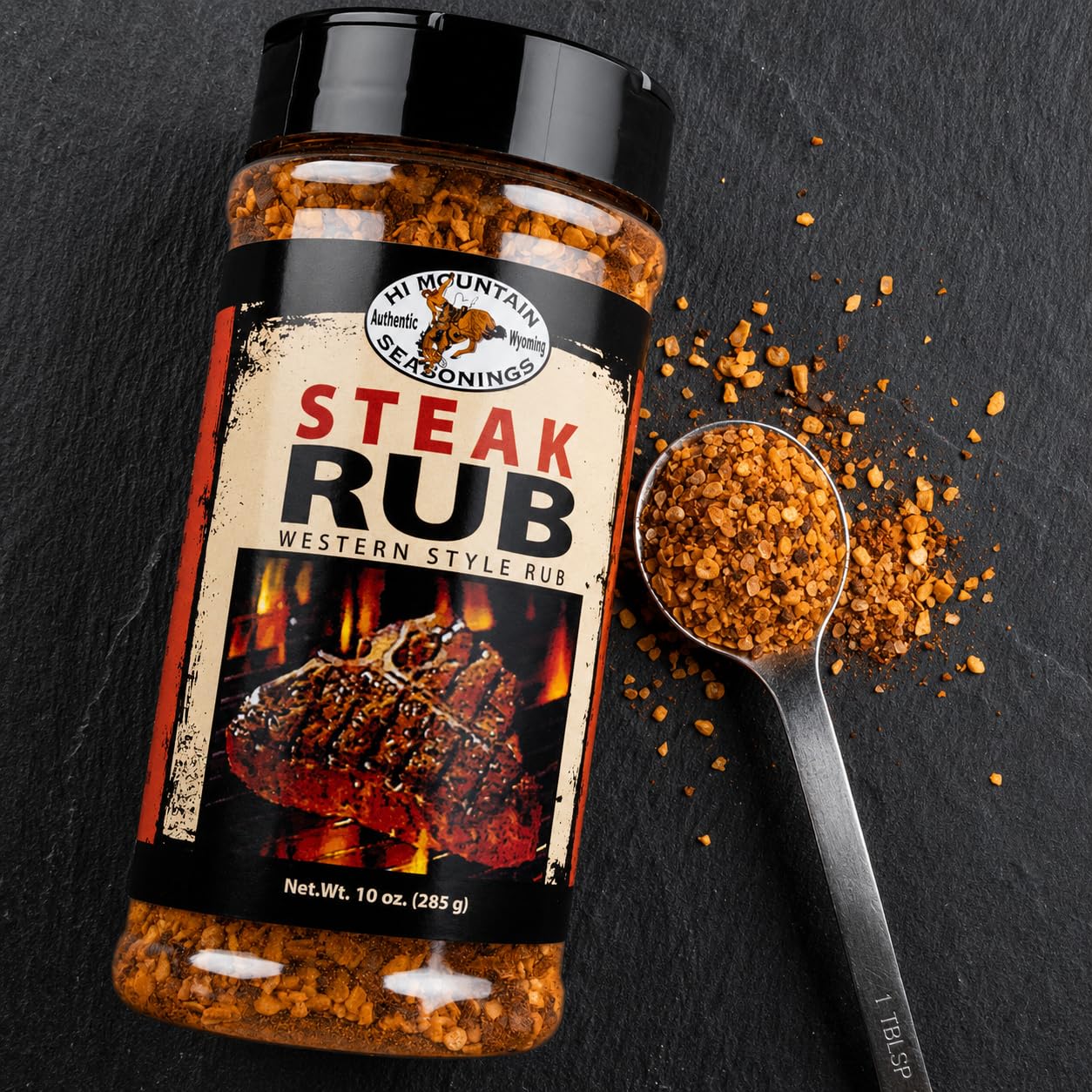 Hi Mountain | GARLIC PEPPER RUB | Meat Seasoning | 11 oz | Garlic pepper seasoning for beef, pork, venison, deer, elk, chicken, burgers, and vegetables
